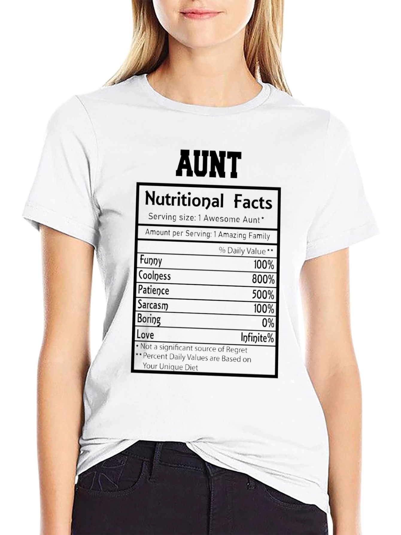 Awesome Aunt Nutritional Facts Graphic Tee