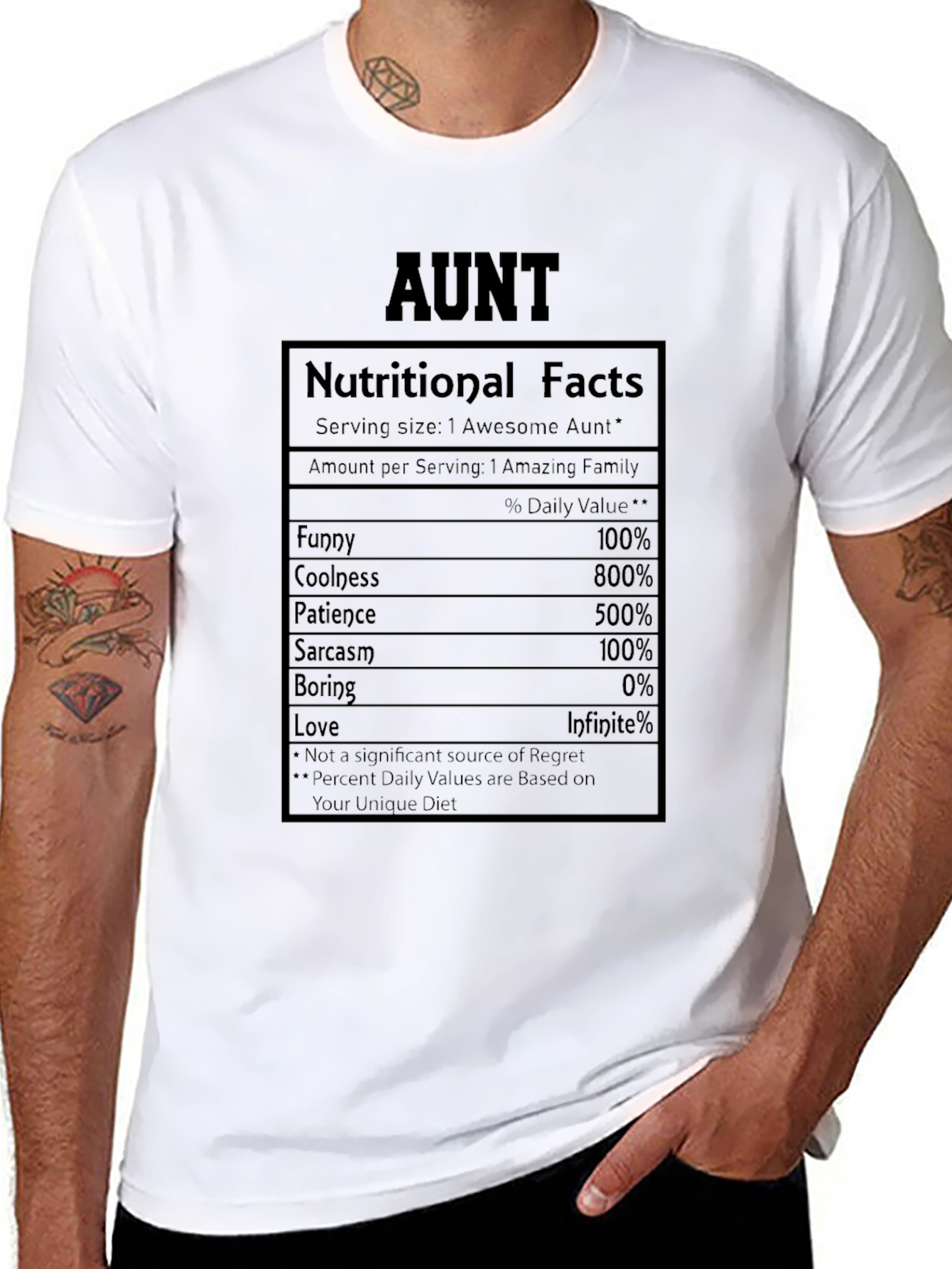 Awesome Aunt Nutritional Facts Graphic Tee