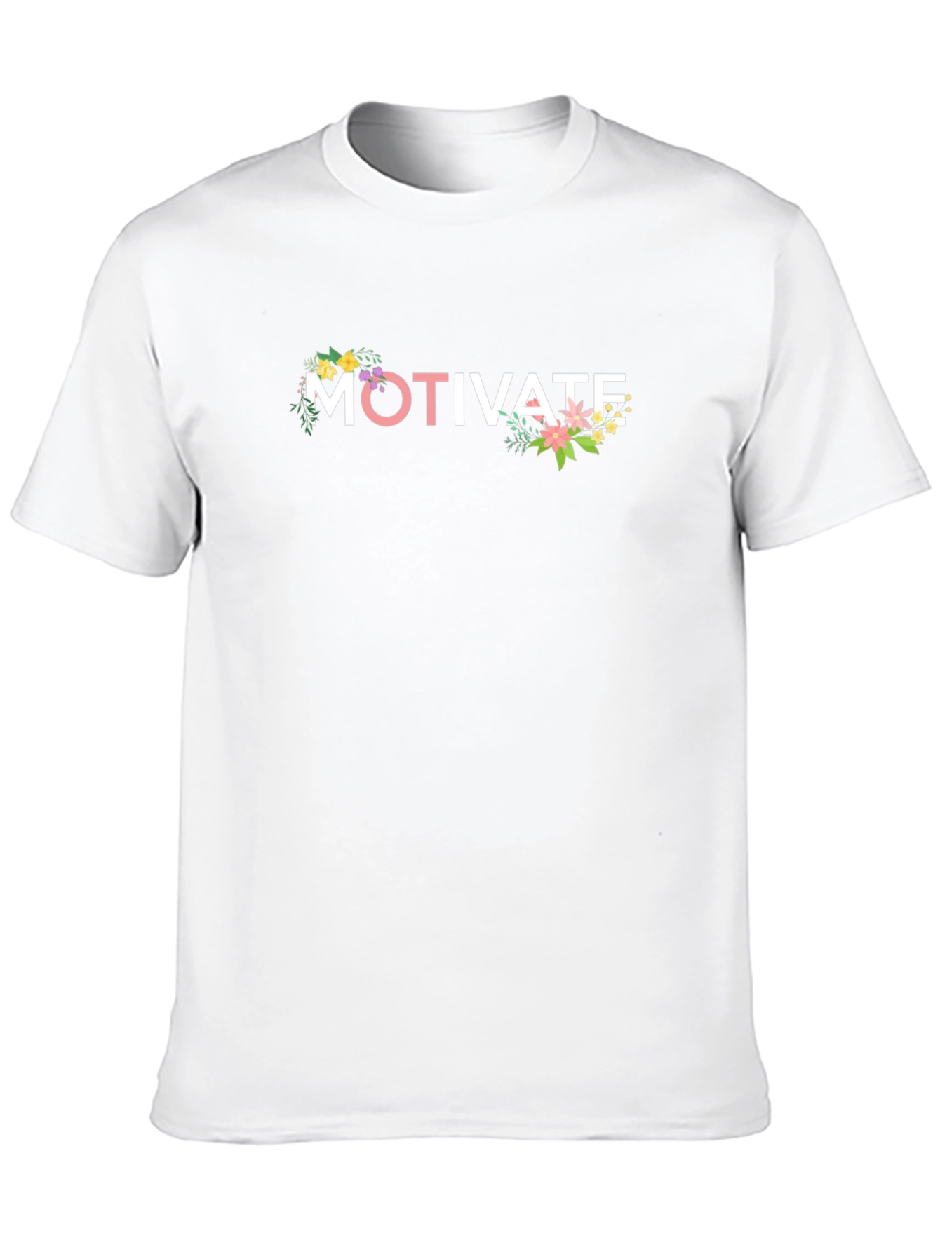 Motivate Floral Graphic T-Shirt - Inspiring Design