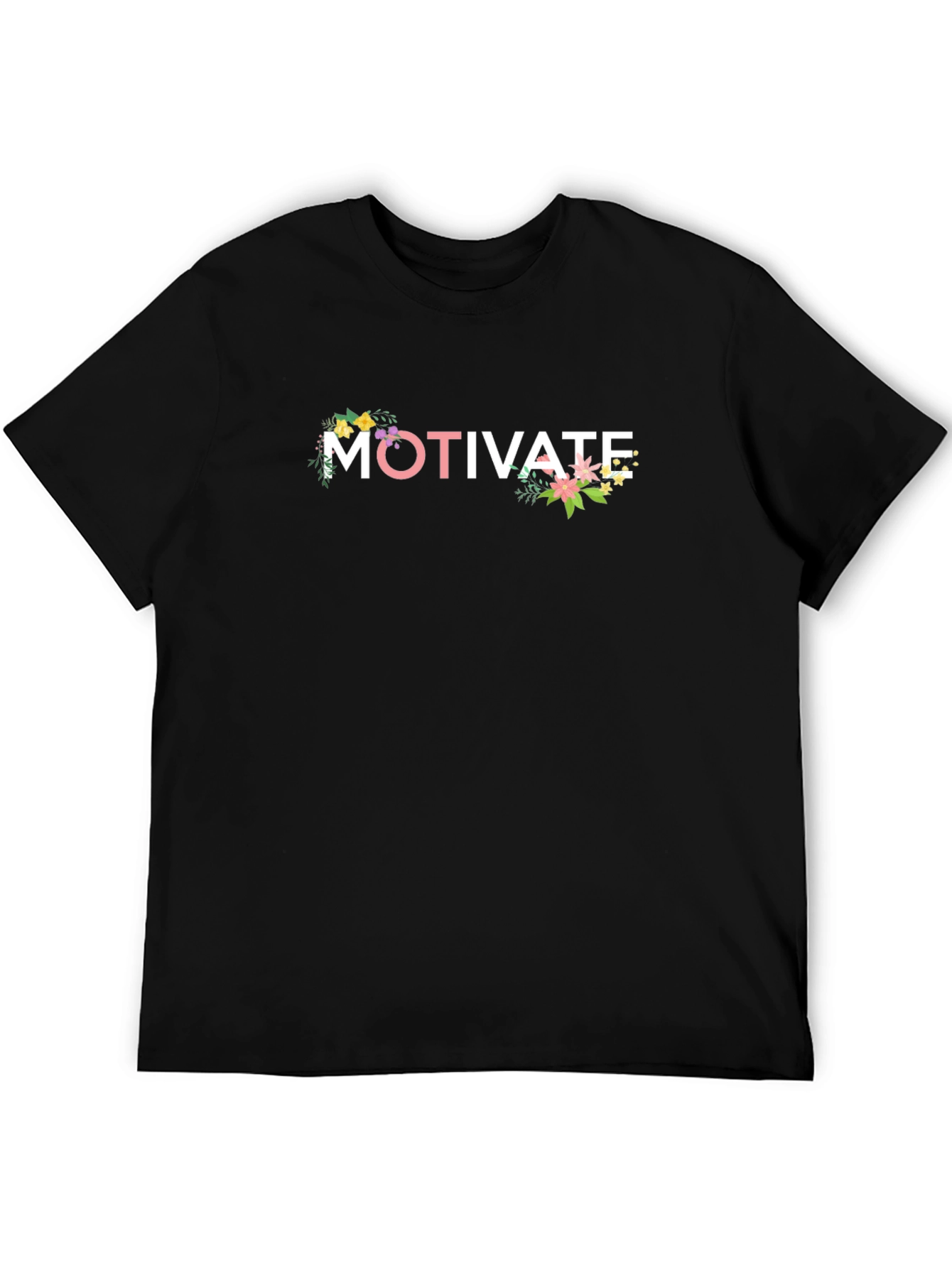 Motivate Floral Graphic T-Shirt - Inspiring Design