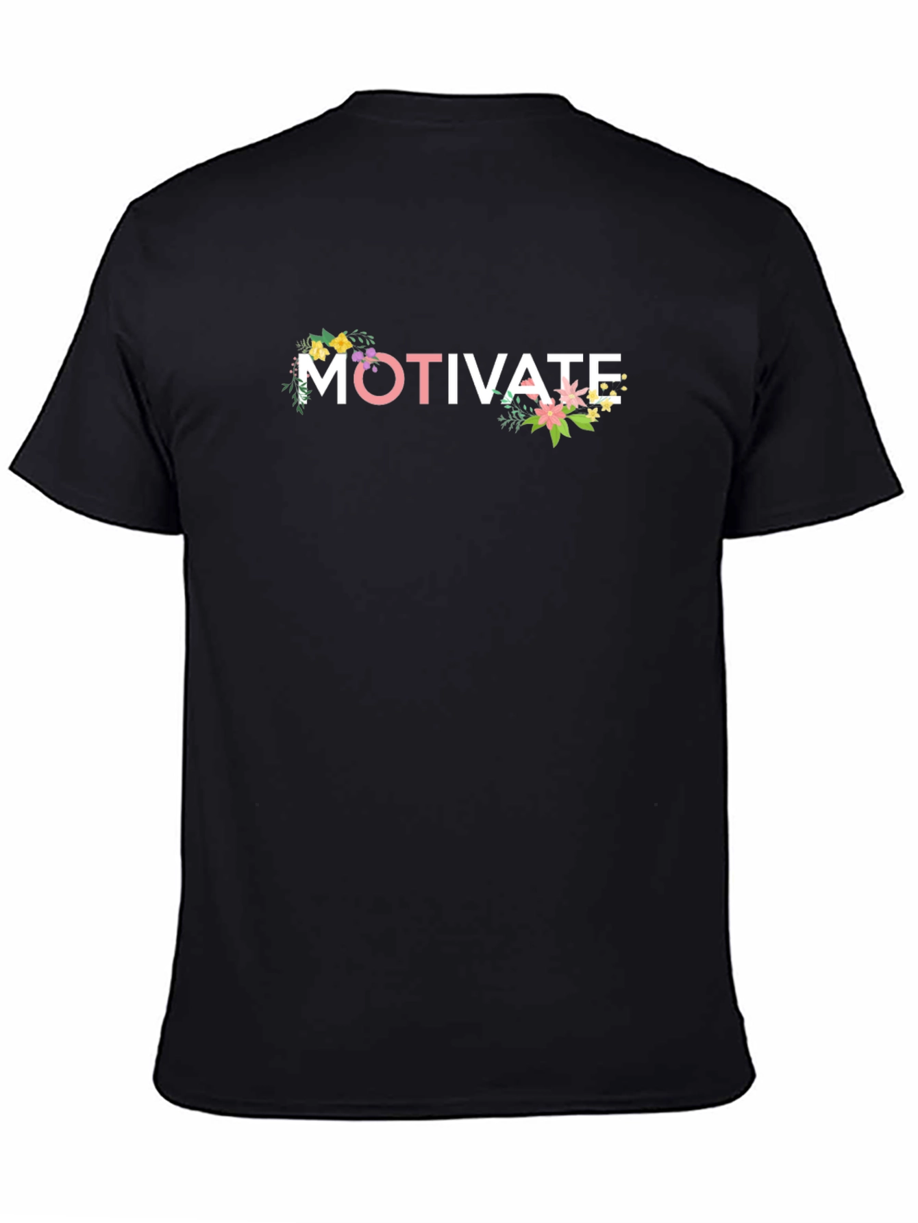 Motivate Floral Graphic T-Shirt - Inspiring Design