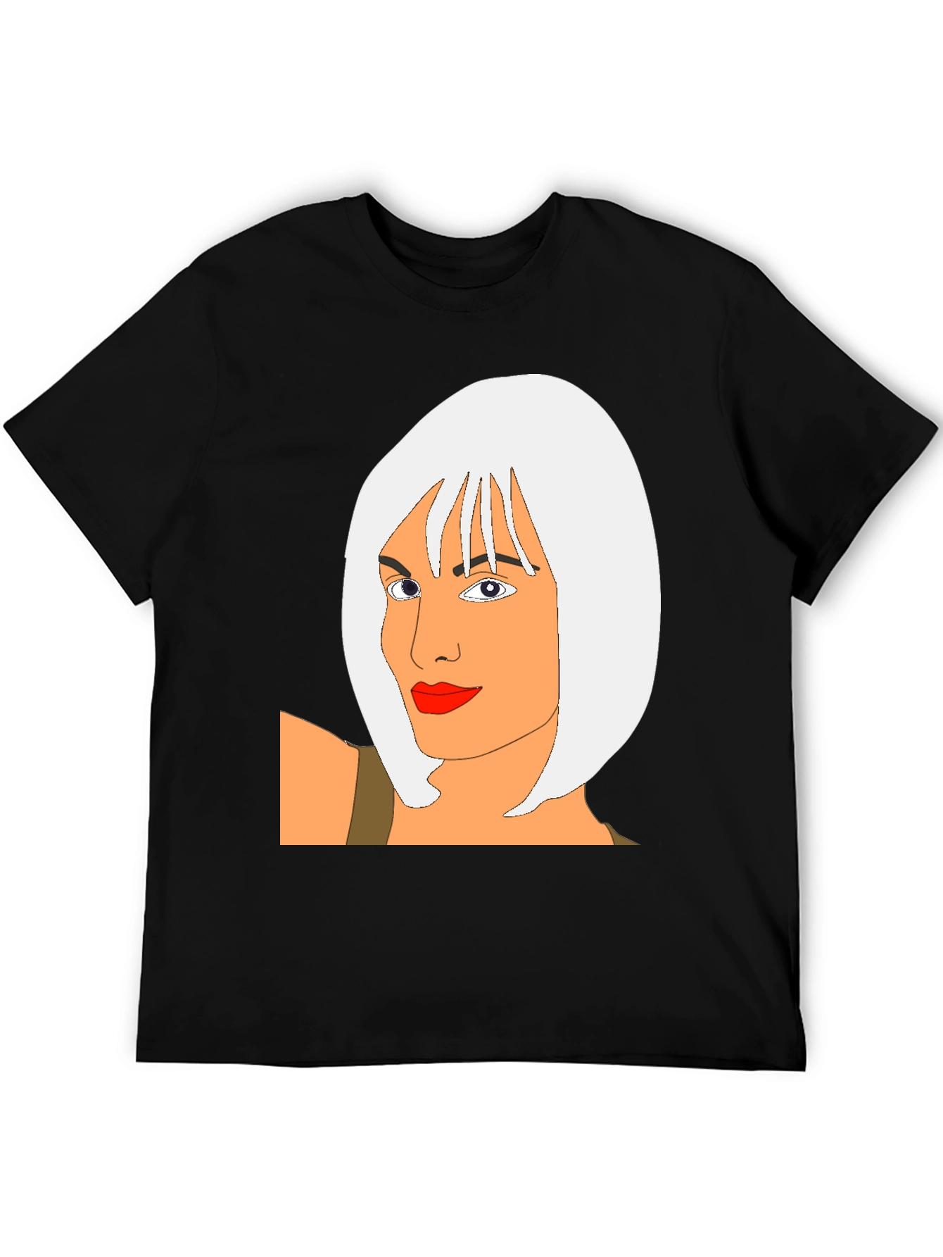 Cool Graphic T-Shirt - Cartoon Woman Portrait