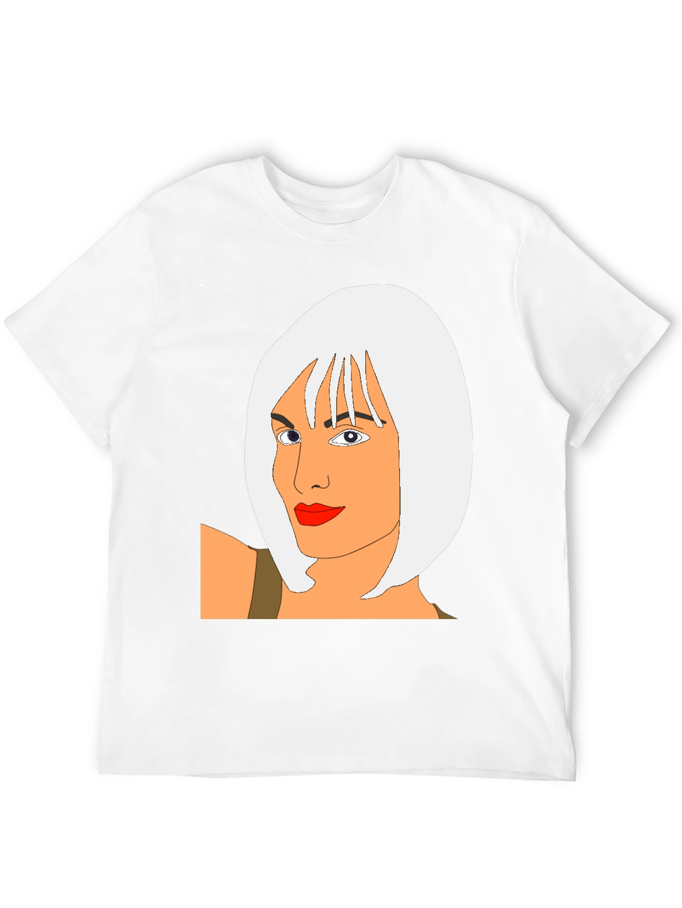 Cool Graphic T-Shirt - Cartoon Woman Portrait