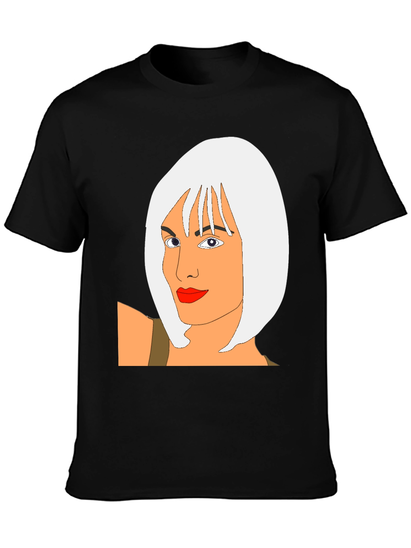 Cool Graphic T-Shirt - Cartoon Woman Portrait