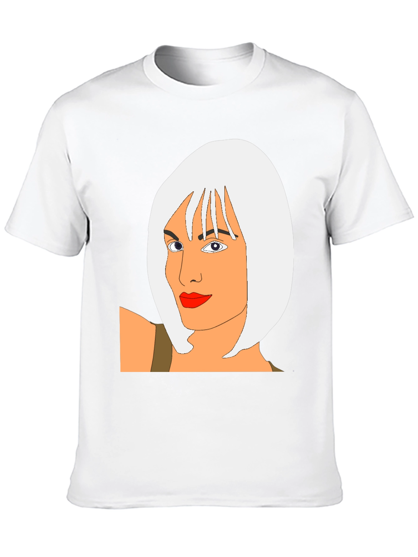 Cool Graphic T-Shirt - Cartoon Woman Portrait