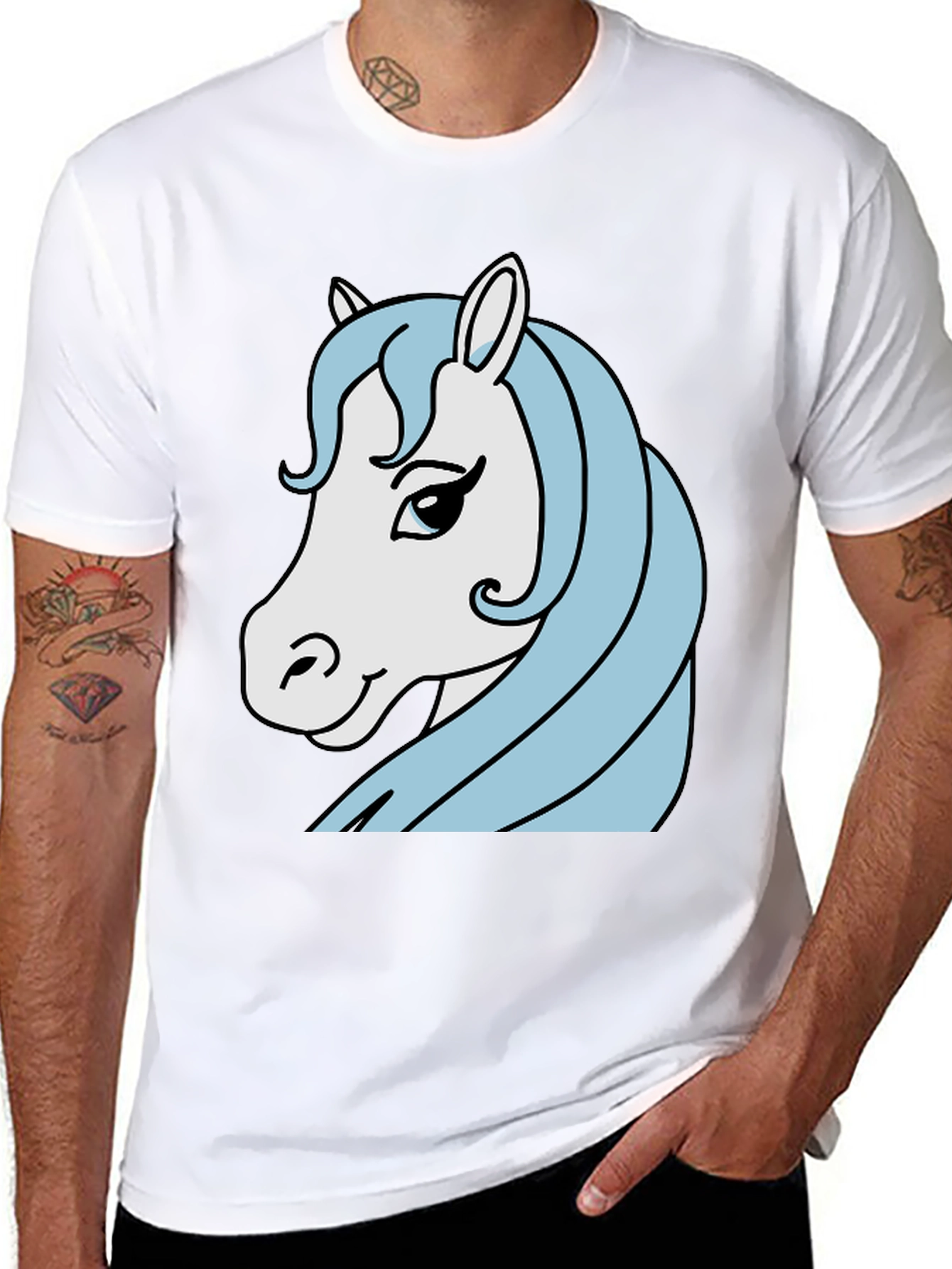Horse Graphic Tee - Mens Black T-Shirt