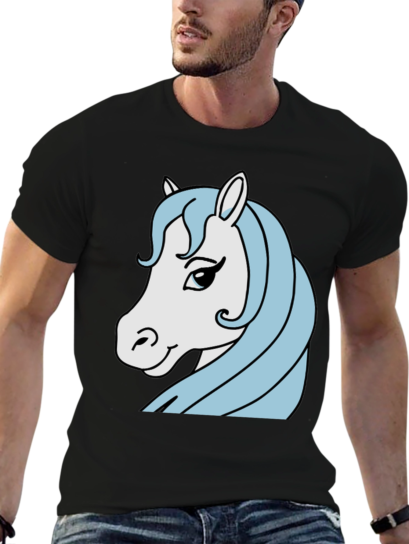 Horse Graphic Tee - Mens Black T-Shirt