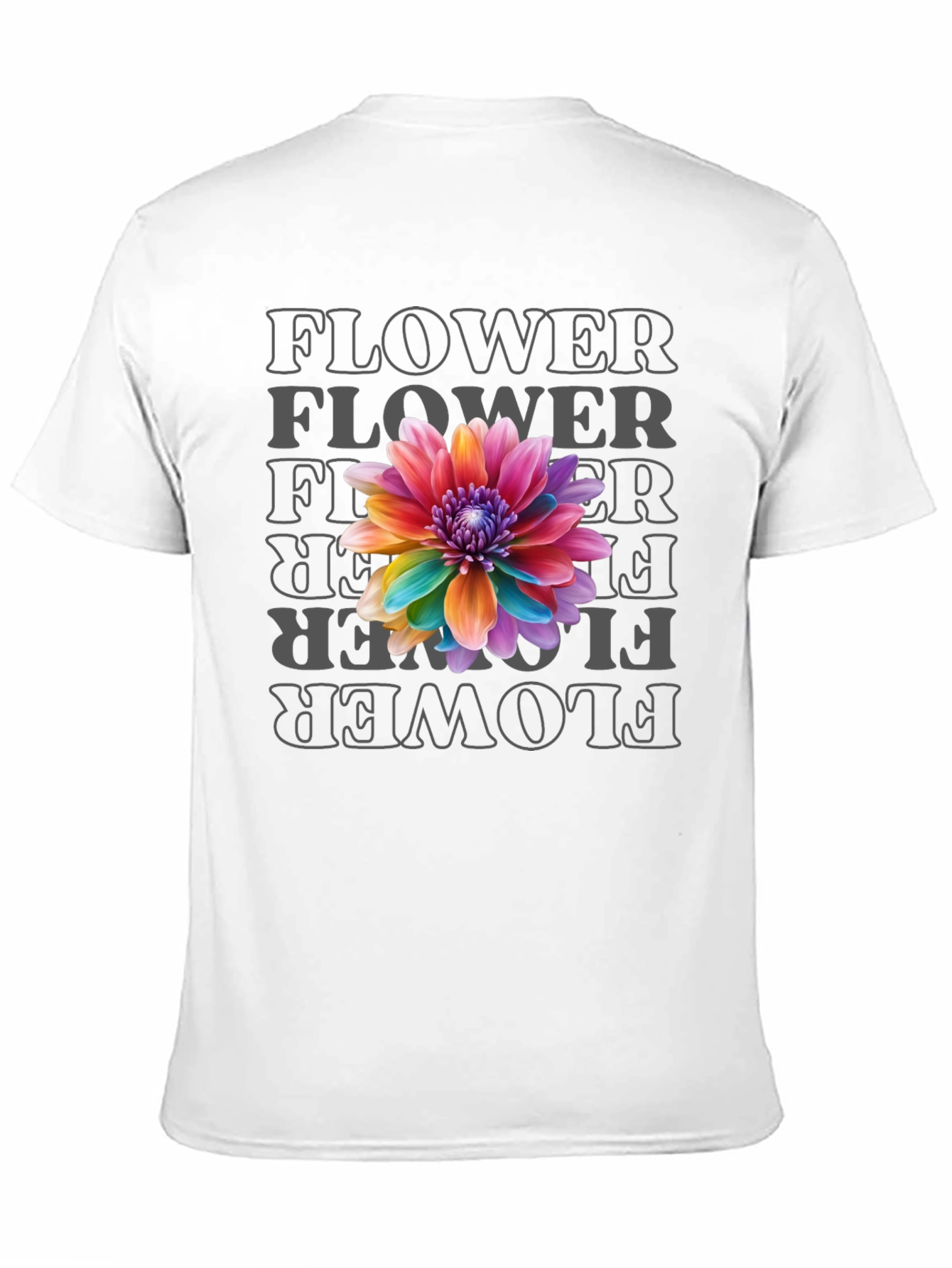 Rainbow Flower Graphic Print T-Shirt