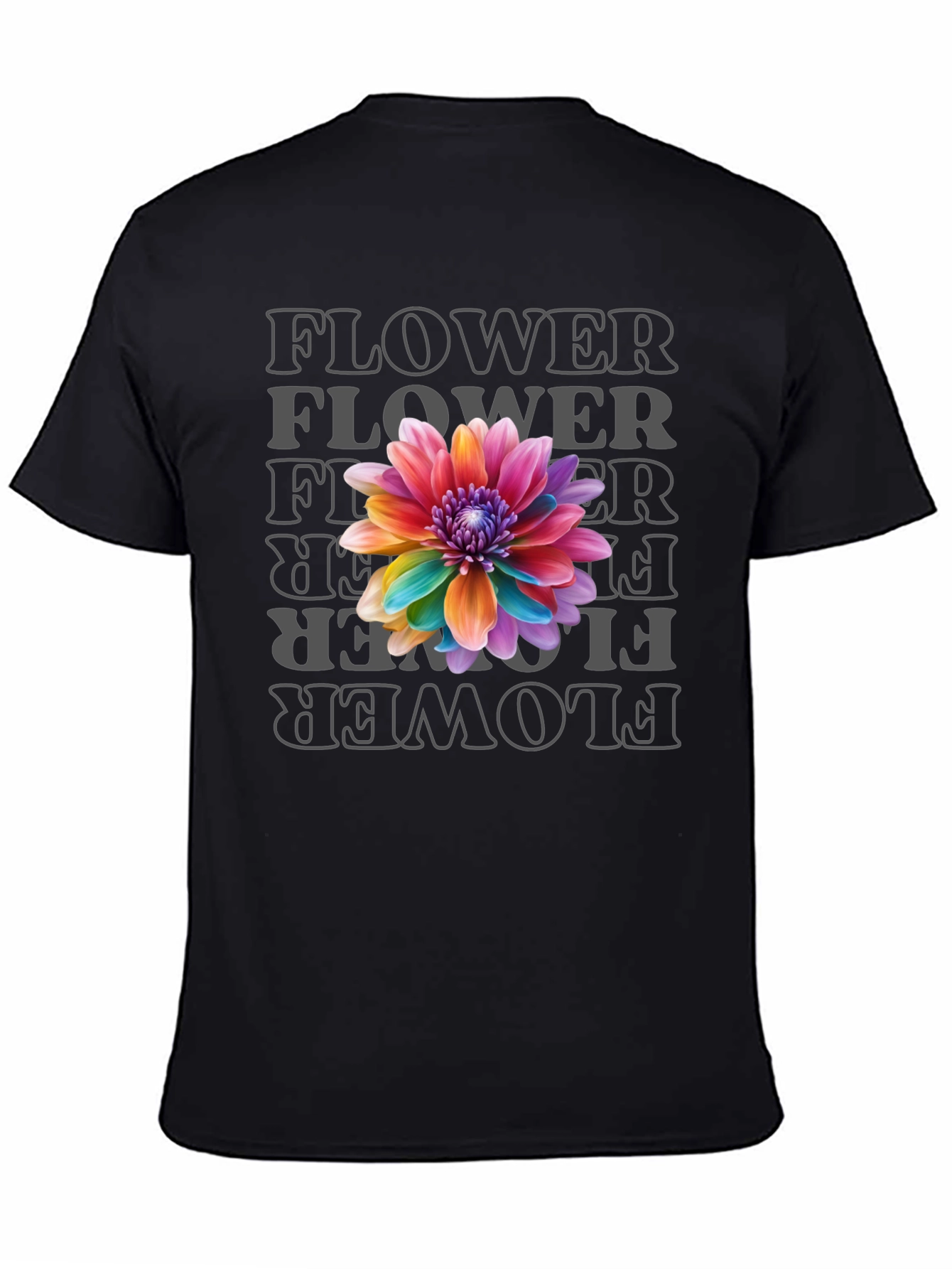 Rainbow Flower Graphic Print T-Shirt