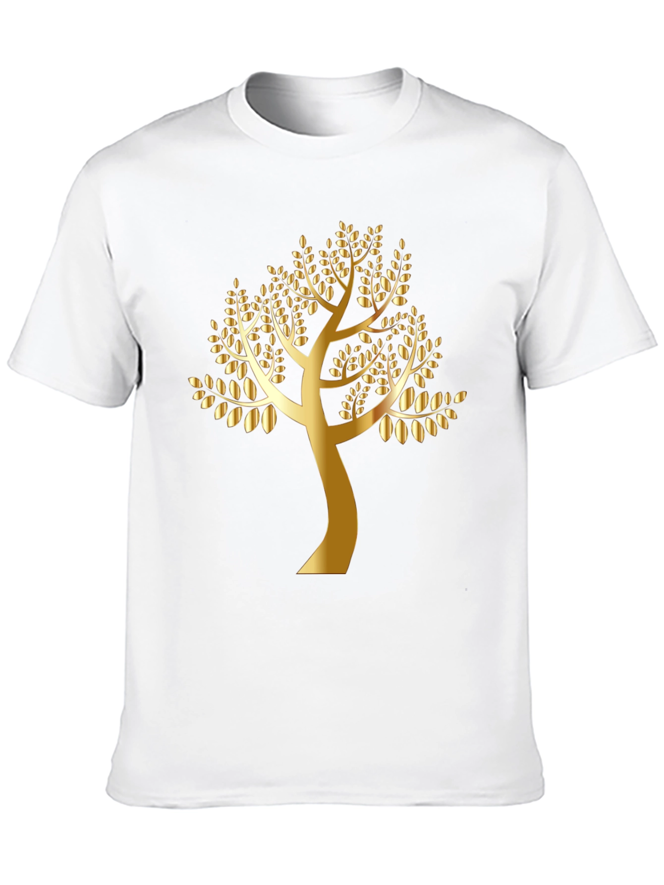 Golden Tree Black T-Shirt - Nature Inspired Design