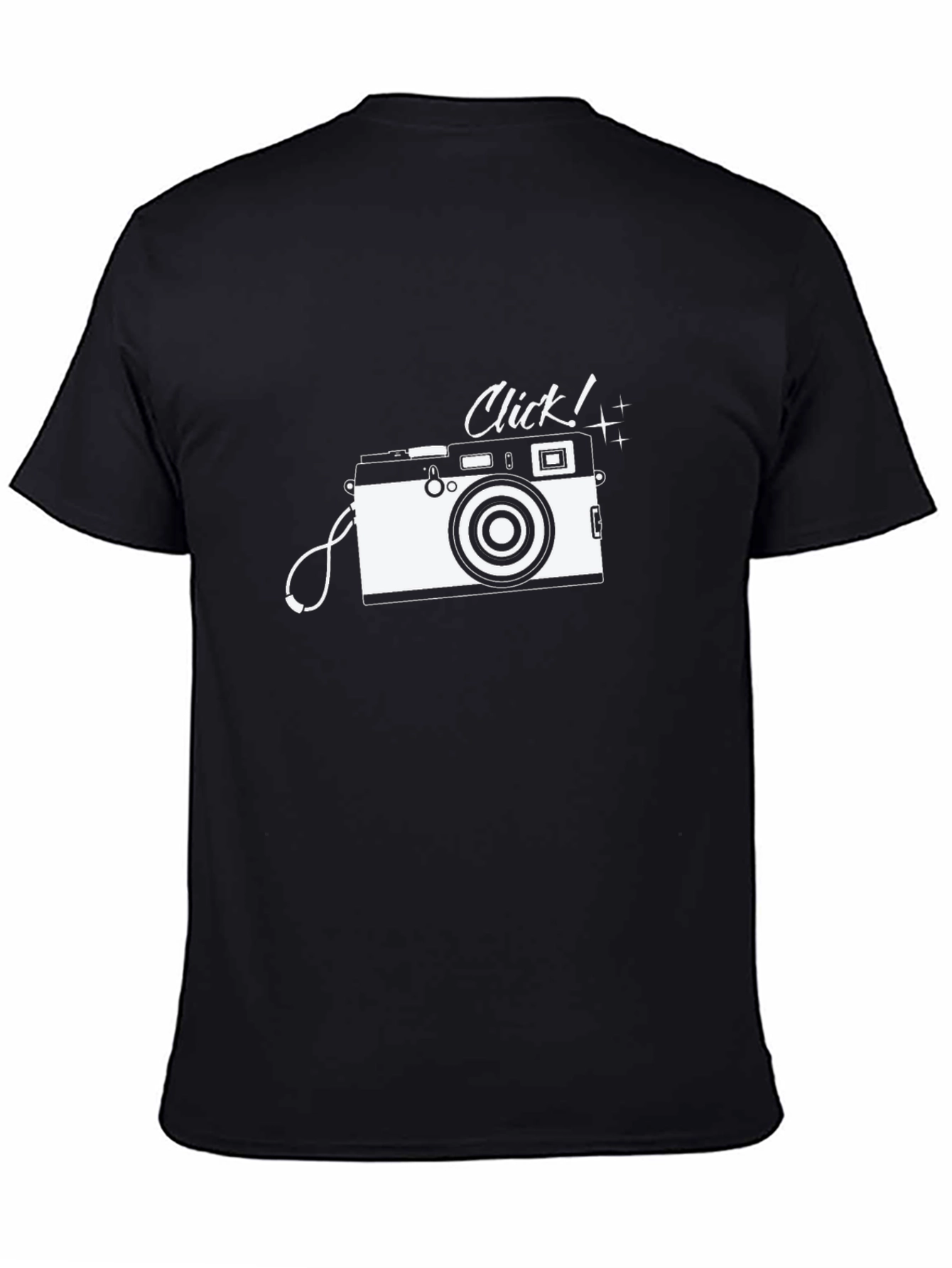 Retro Camera Click Graphic Tee - Black