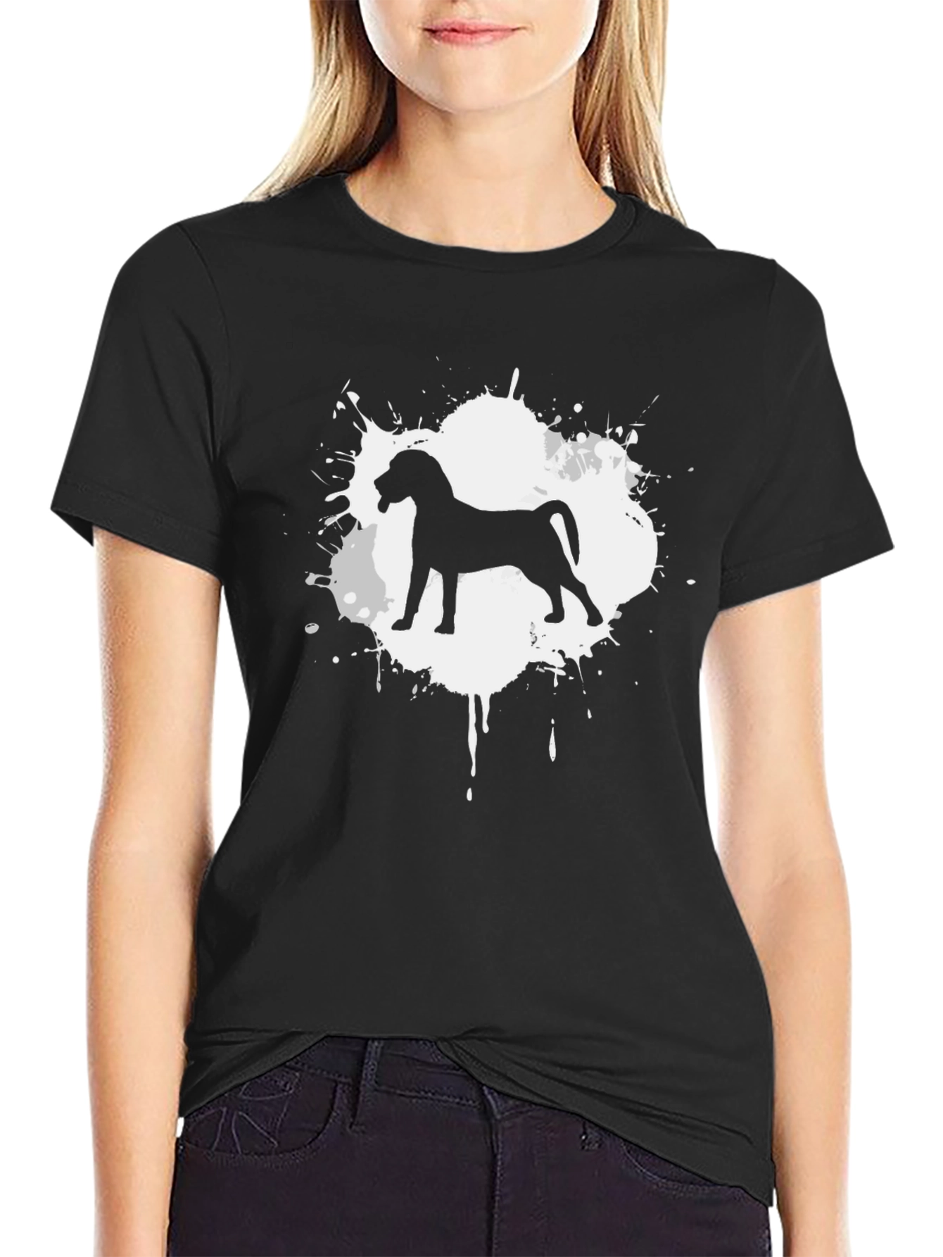 Dog Silhouette Graphic Tee - Black Unisex T-Shirt