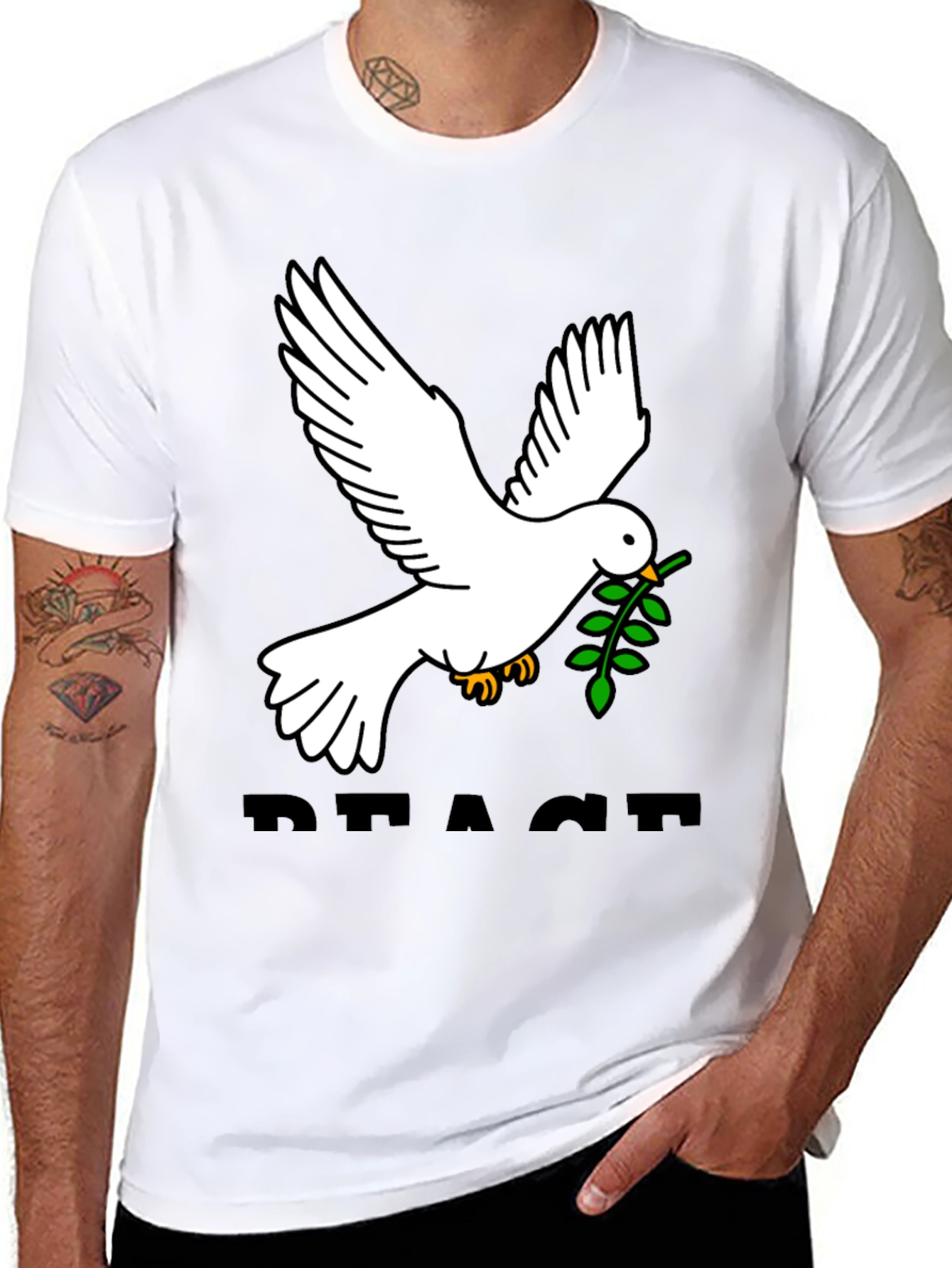 Peace Dove Graphic Tee - Black
