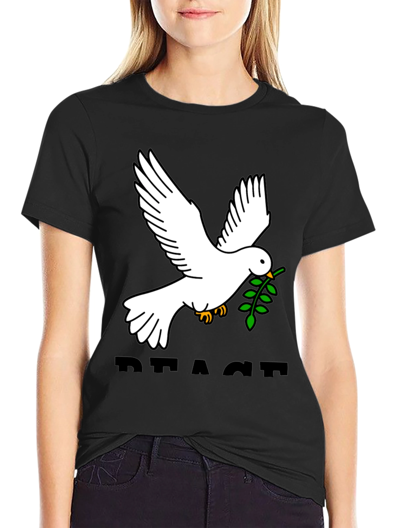 Peace Dove Graphic Tee - Black