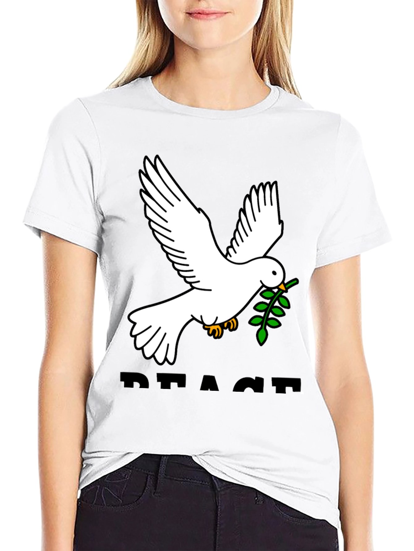 Peace Dove Graphic Tee - Black