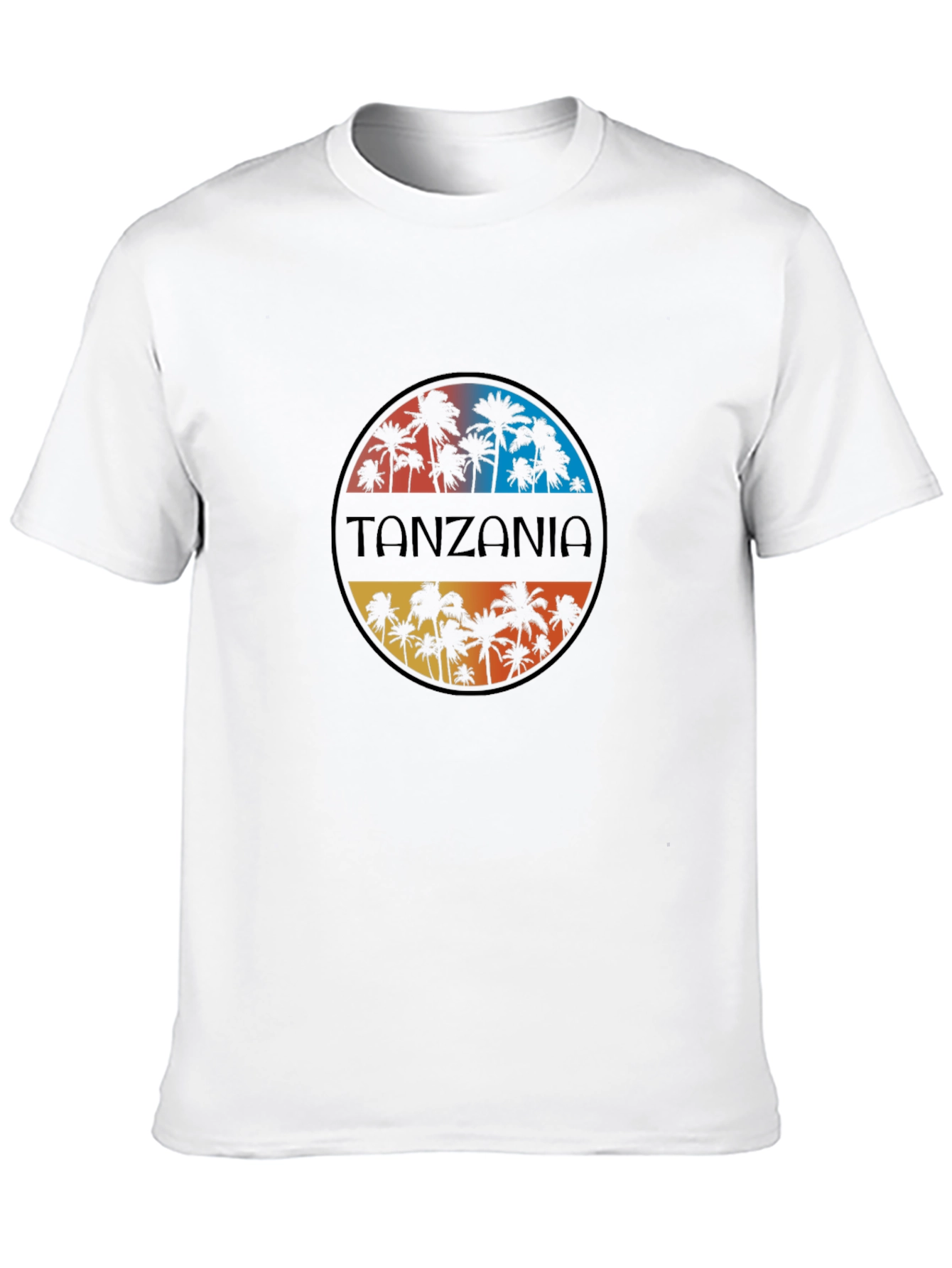 Tanzania Palm Tree Graphic Tee - Tropical Vacation Shirt