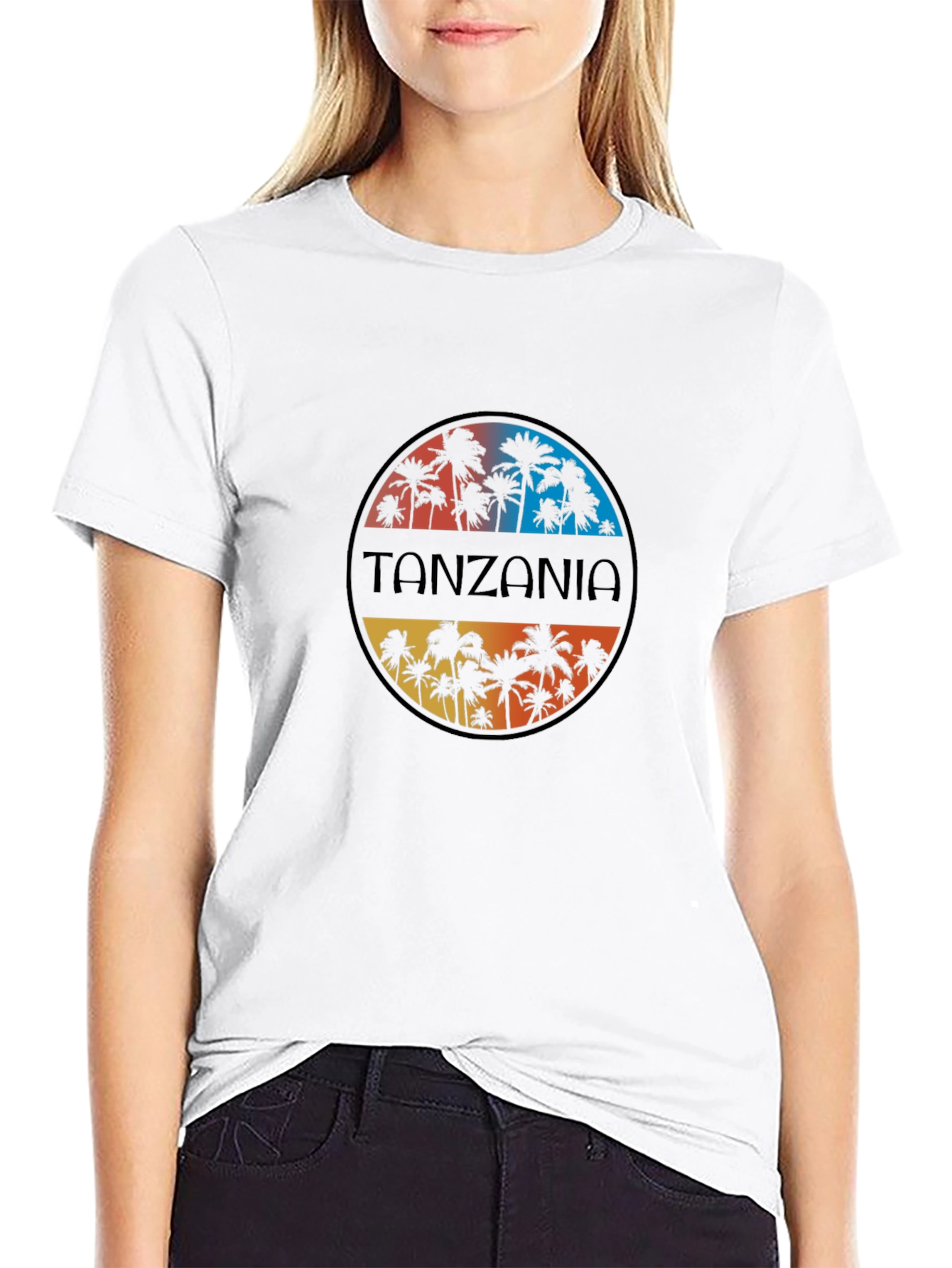 Tanzania Palm Tree Graphic Tee - Tropical Vacation Shirt
