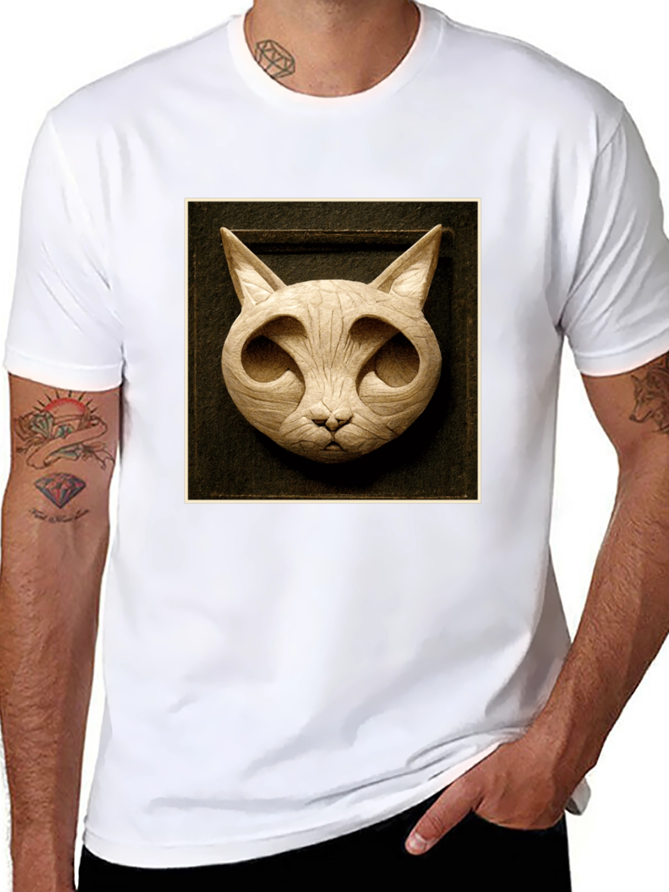 Modern Carved Cat Tee