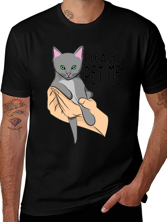 Please Pet Me Cat Graphic T-Shirt