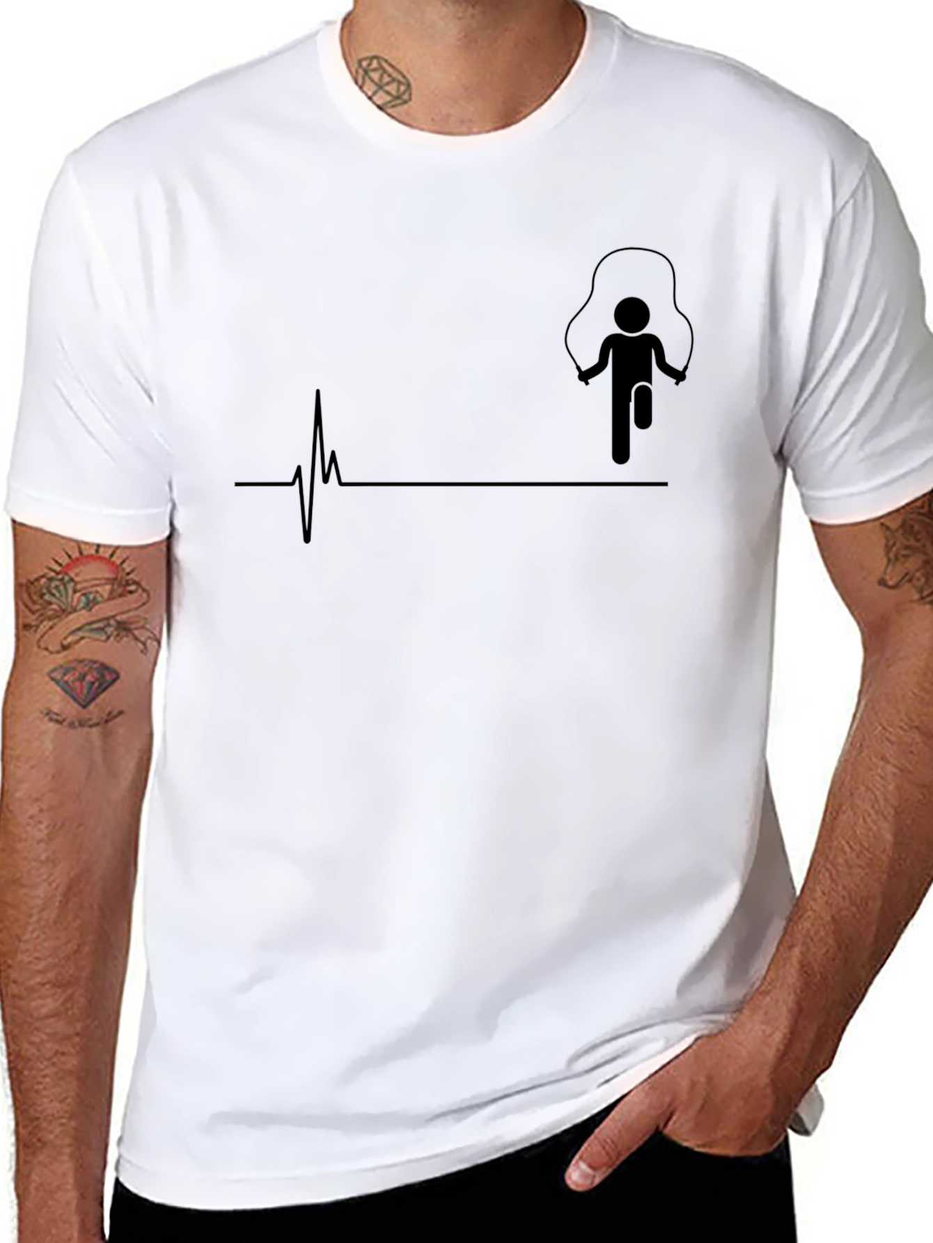 Mens Black T-Shirt - Fitness Lifeline Design