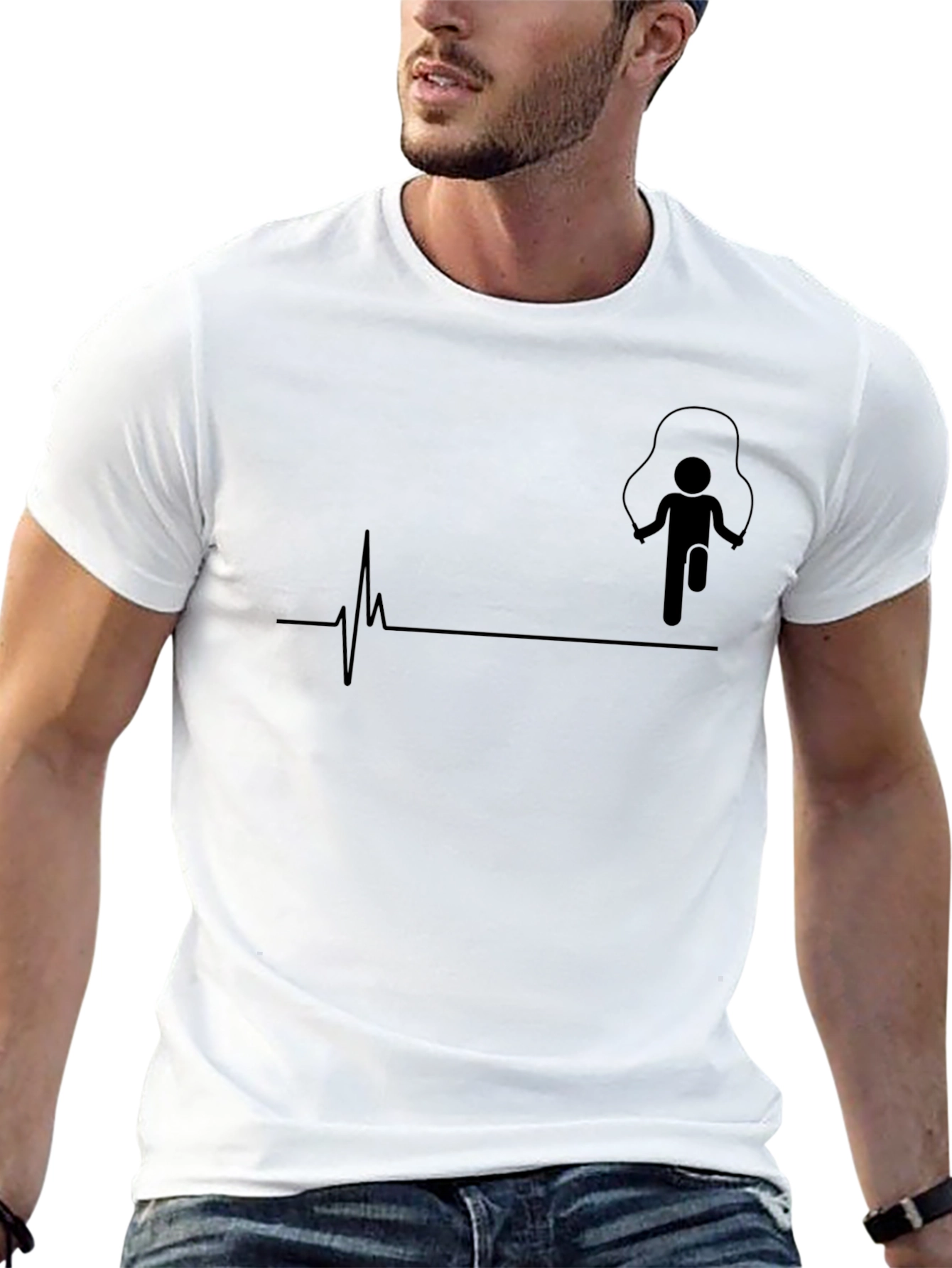 Mens Black T-Shirt - Fitness Lifeline Design