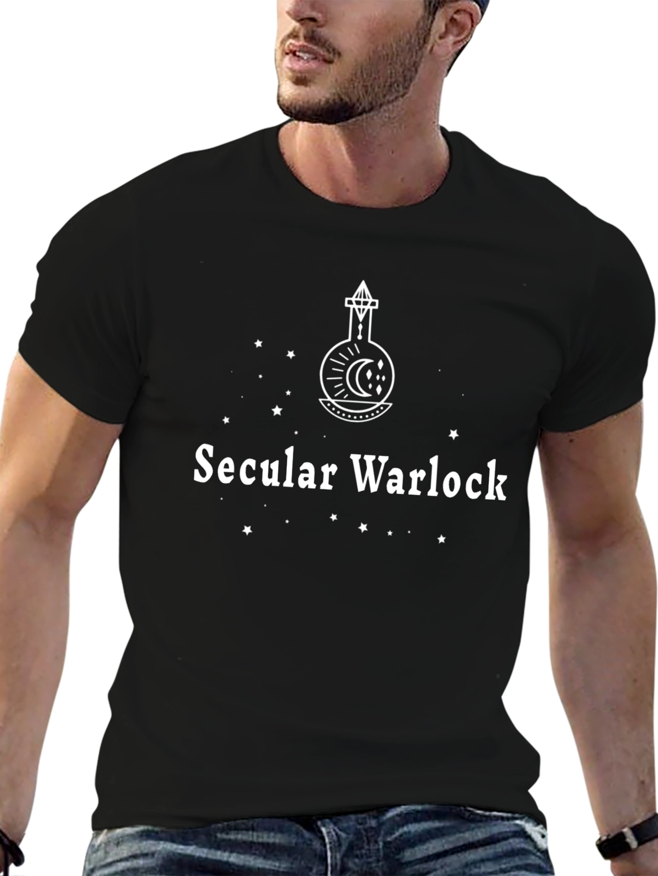 Secular Warlock Graphic T-Shirt - Modern Mystic Style