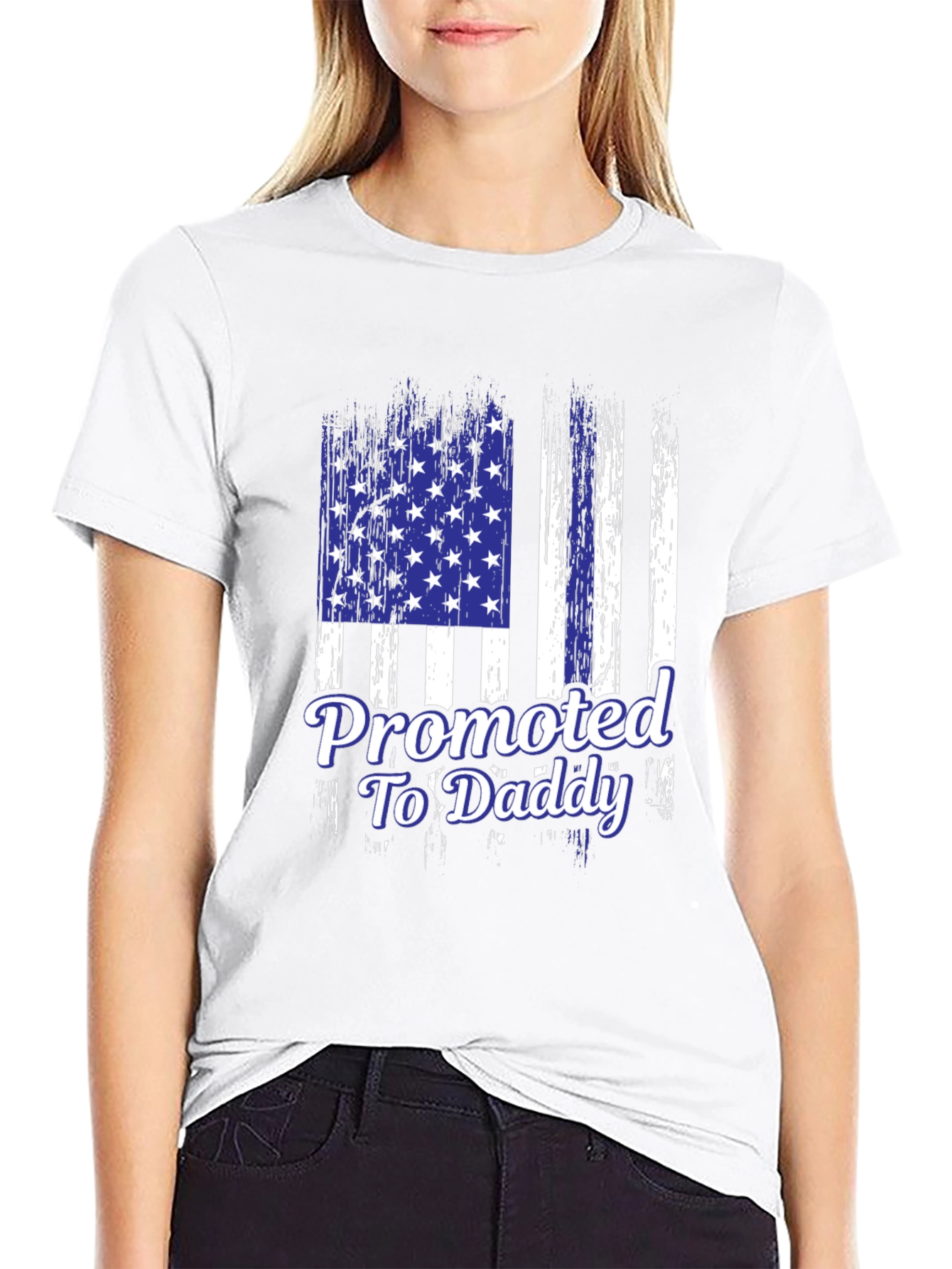 Promoted to Daddy Flag Graphic T-Shirt