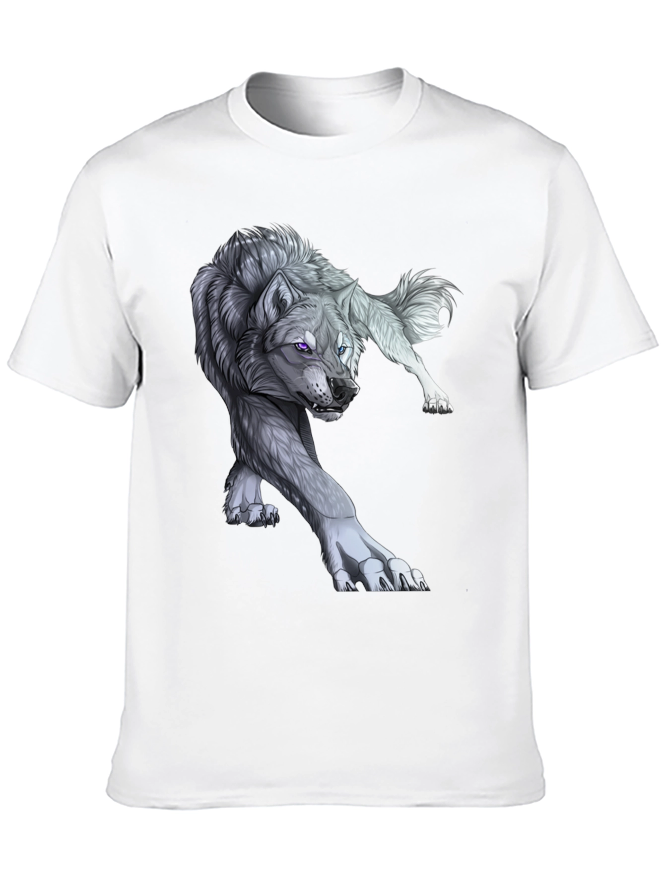 Wolf Graphic Print T-Shirt - Black