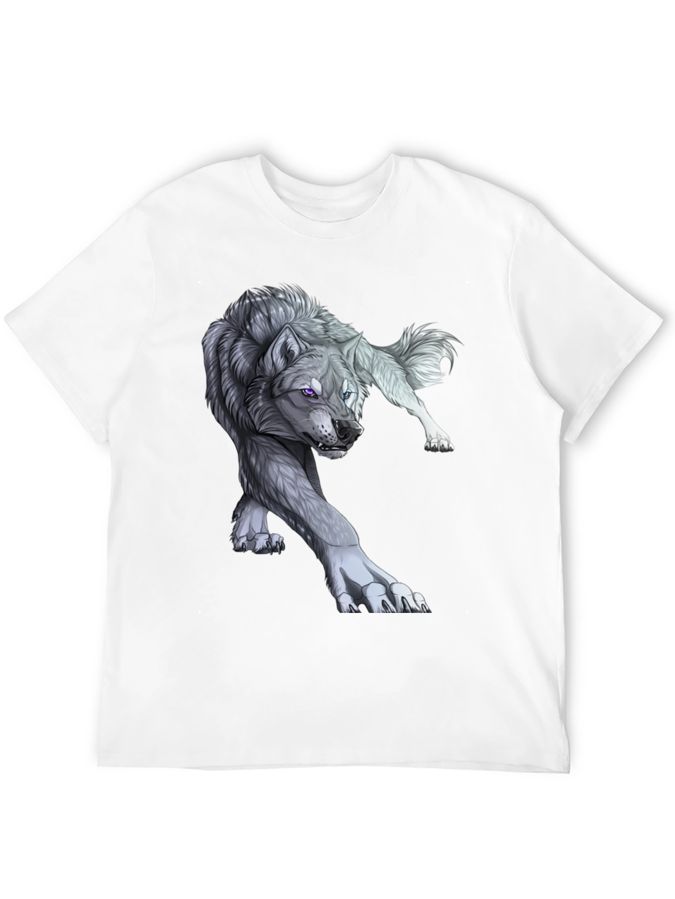 Wolf Graphic Print T-Shirt - Black