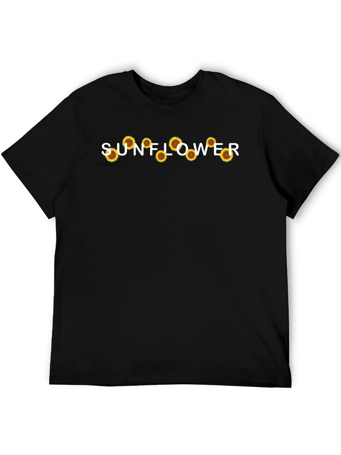 Sunflower Graphic Tee - Black Cotton T-Shirt