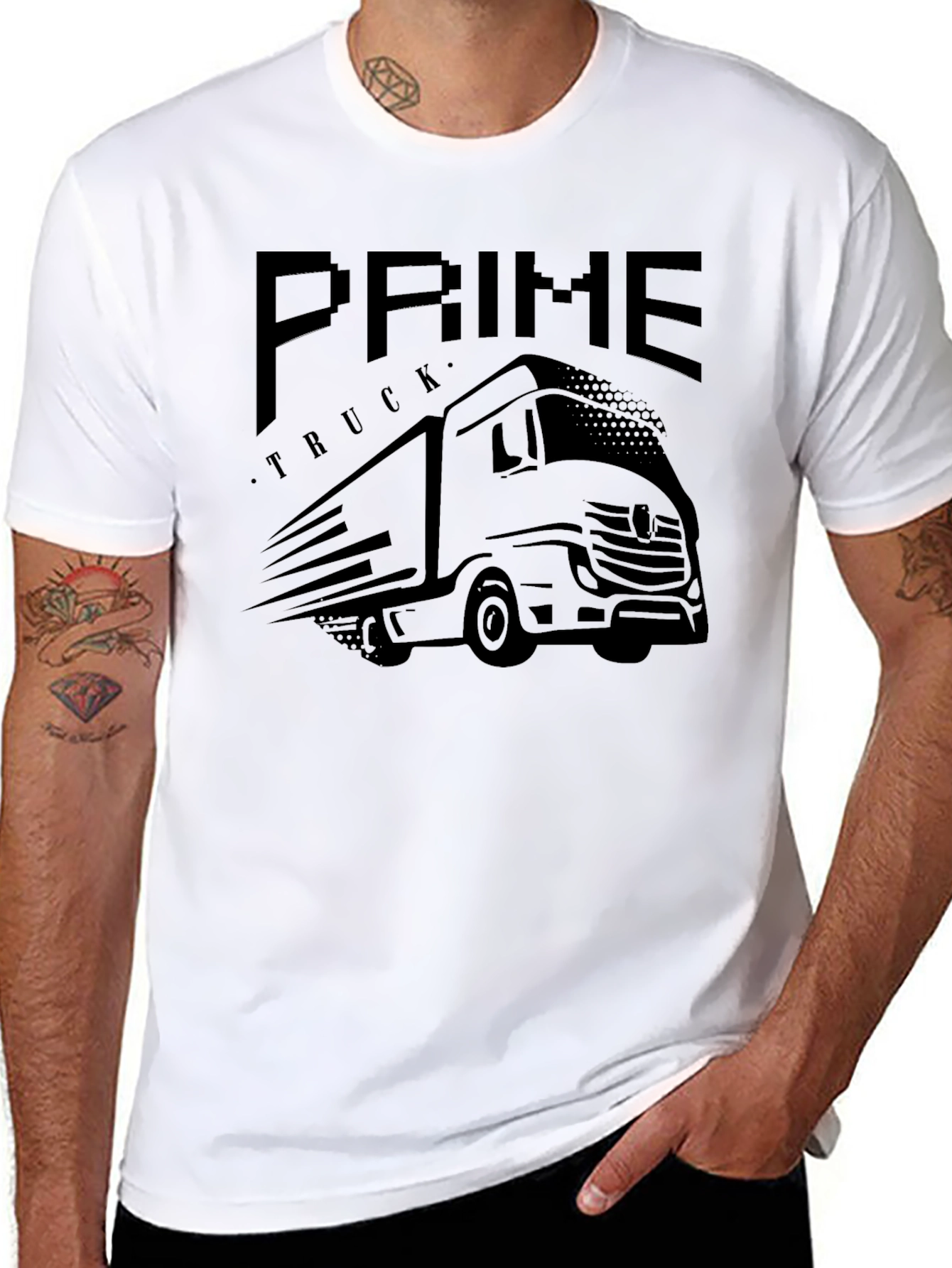 Prime Truck Graphic Print T-Shirt - Classic Black Tee