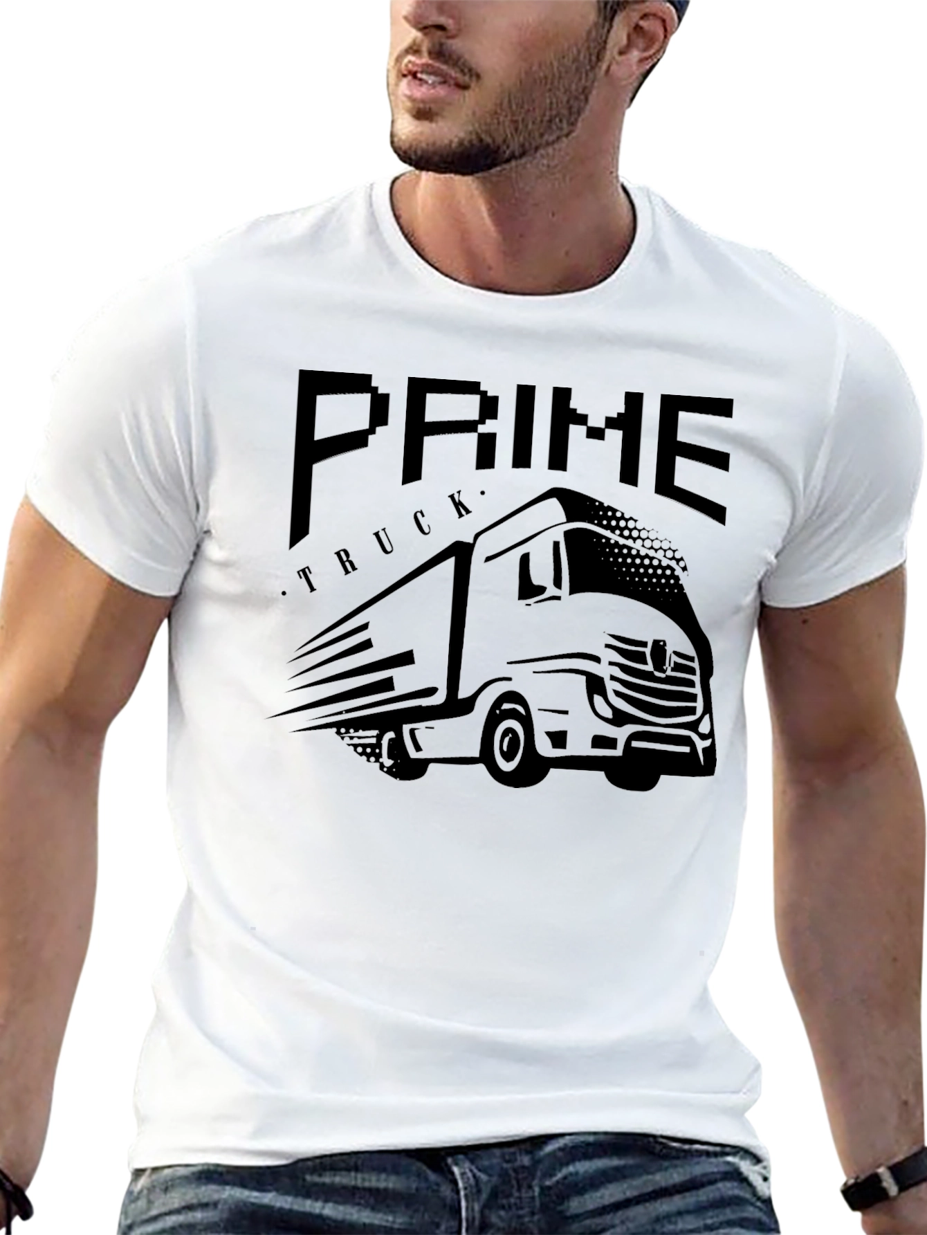 Prime Truck Graphic Print T-Shirt - Classic Black Tee