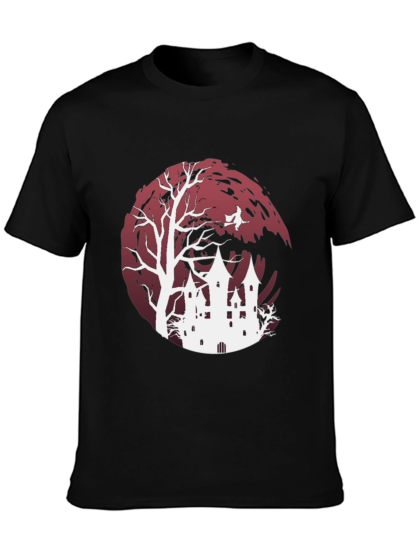 Halloween Castle Graphic Tee - Spooky Season Apparel