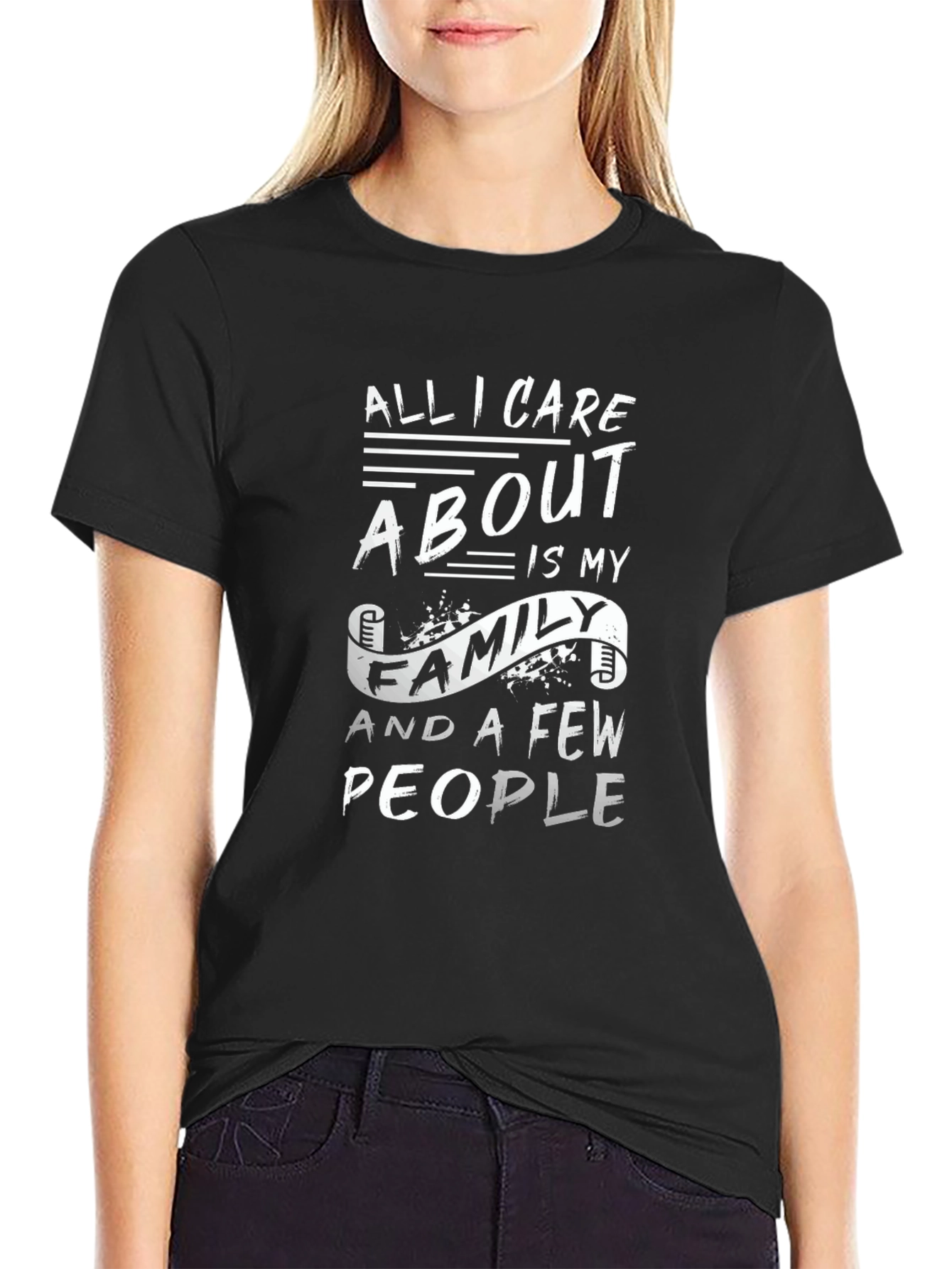 Family is Everything T-Shirt - Black Crew Neck
