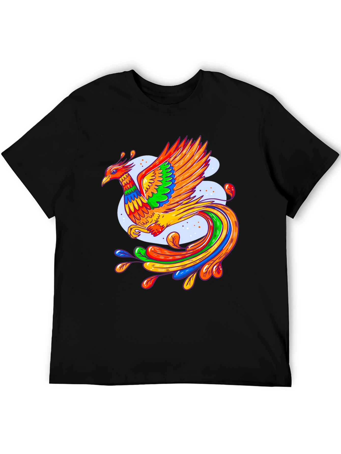 Vibrant Phoenix Graphic Black T-Shirt