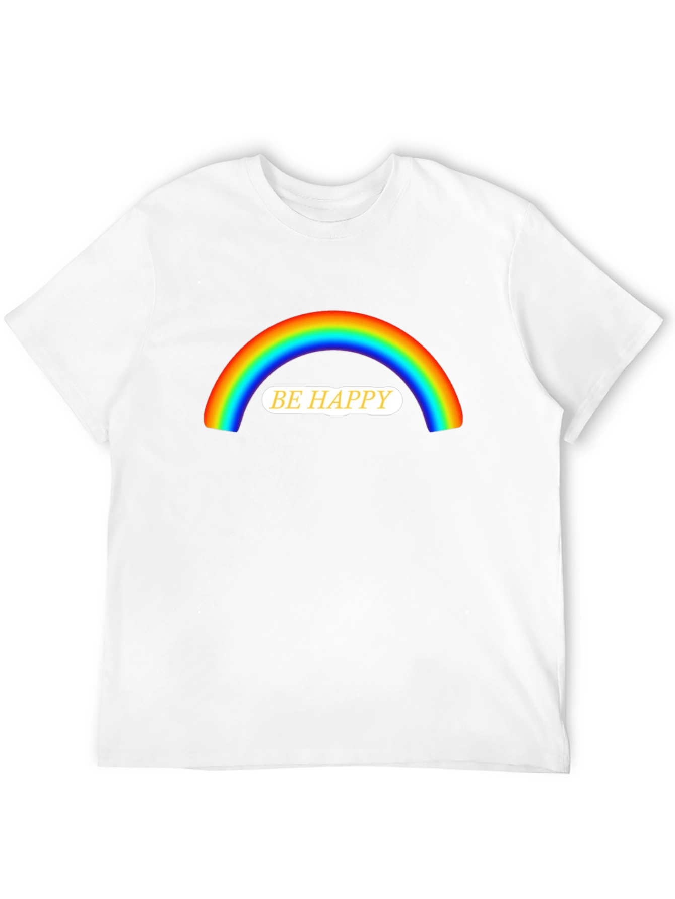 Be Happy Rainbow Graphic T-Shirt