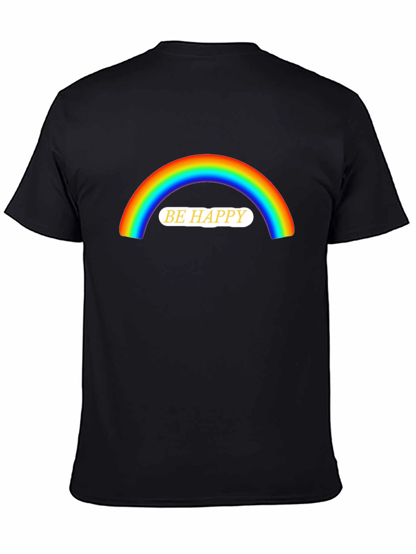 Be Happy Rainbow Graphic T-Shirt