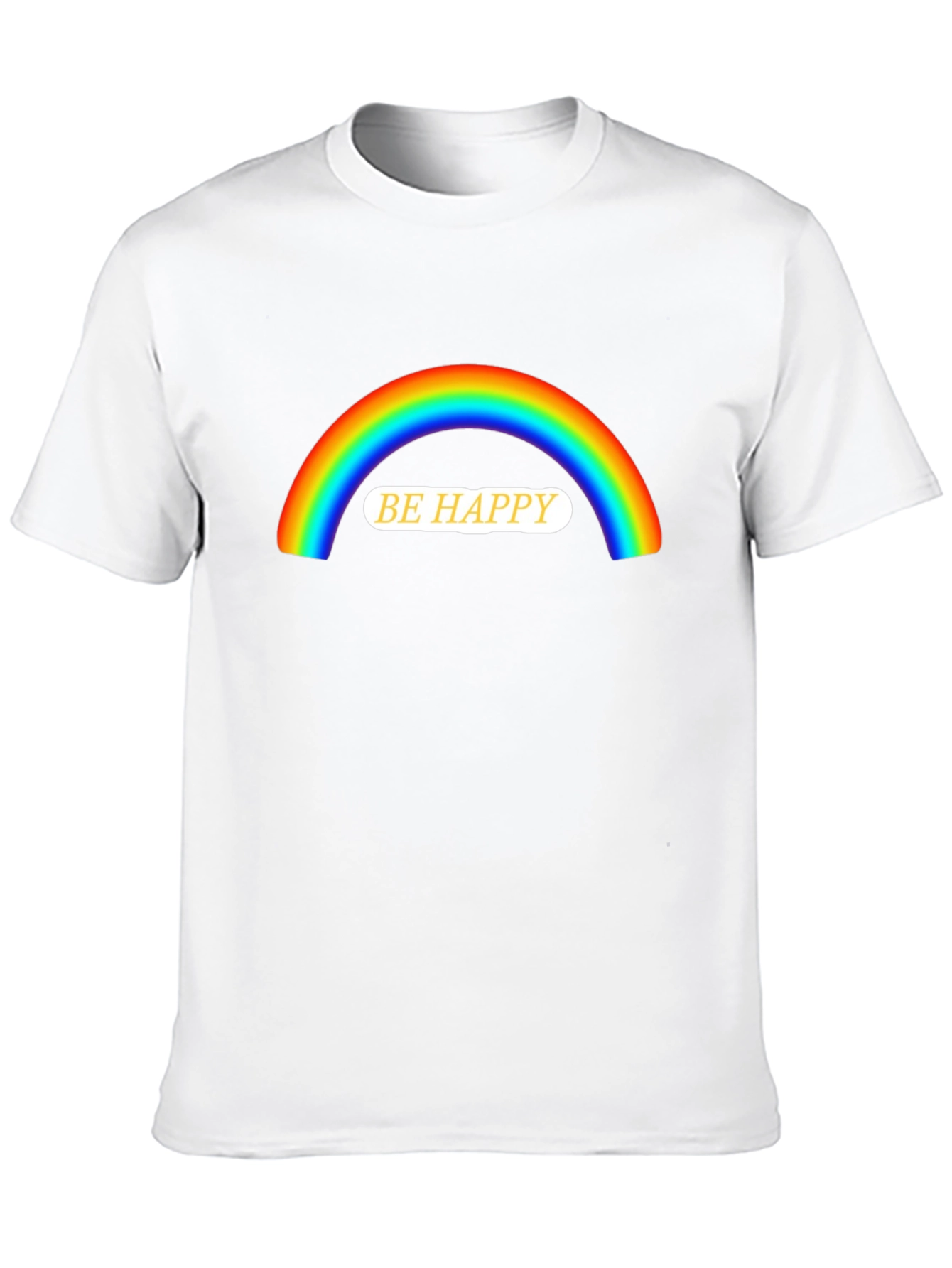 Be Happy Rainbow Graphic T-Shirt