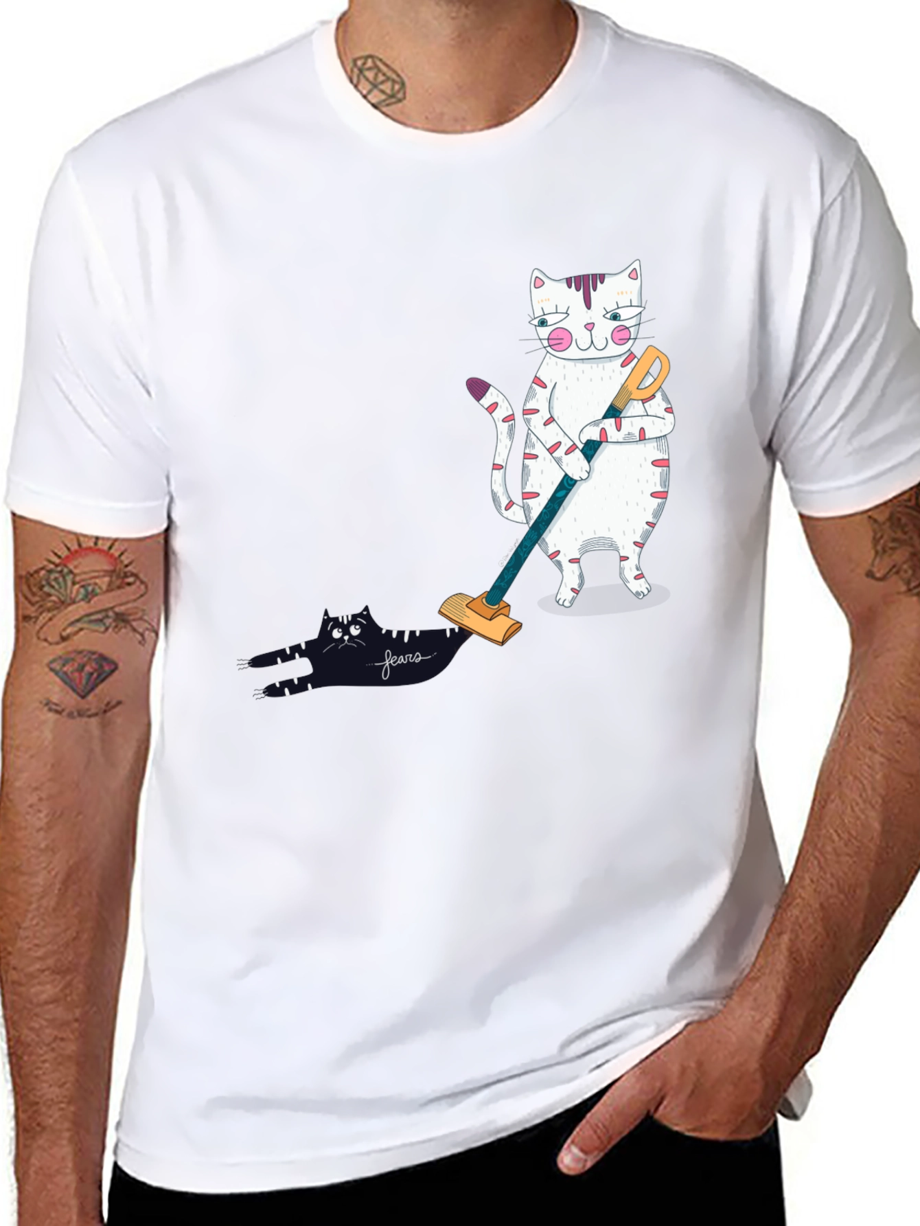 Cat Vacuuming T-Shirt