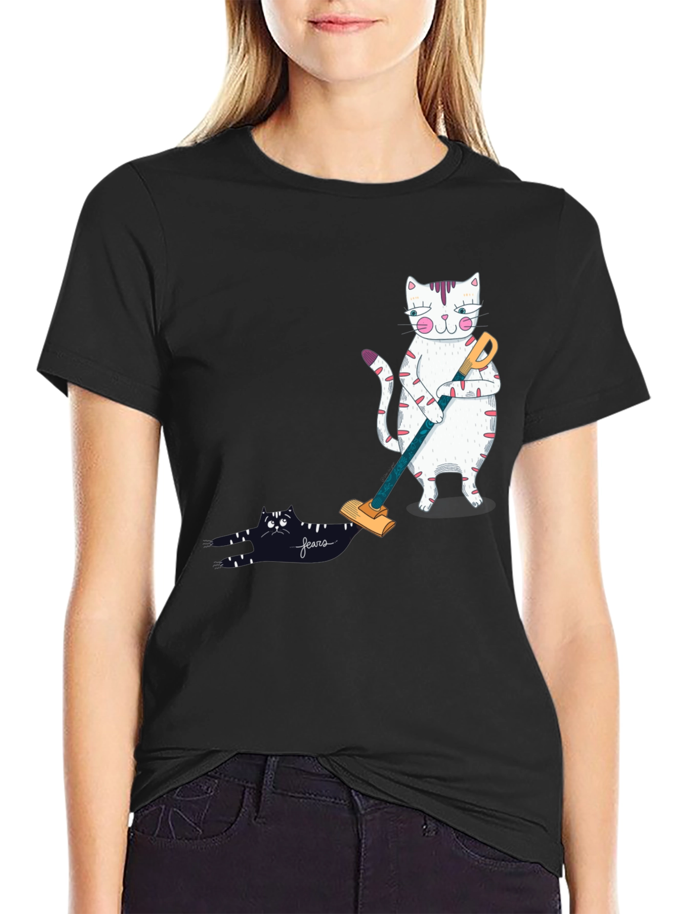 Cat Vacuuming T-Shirt