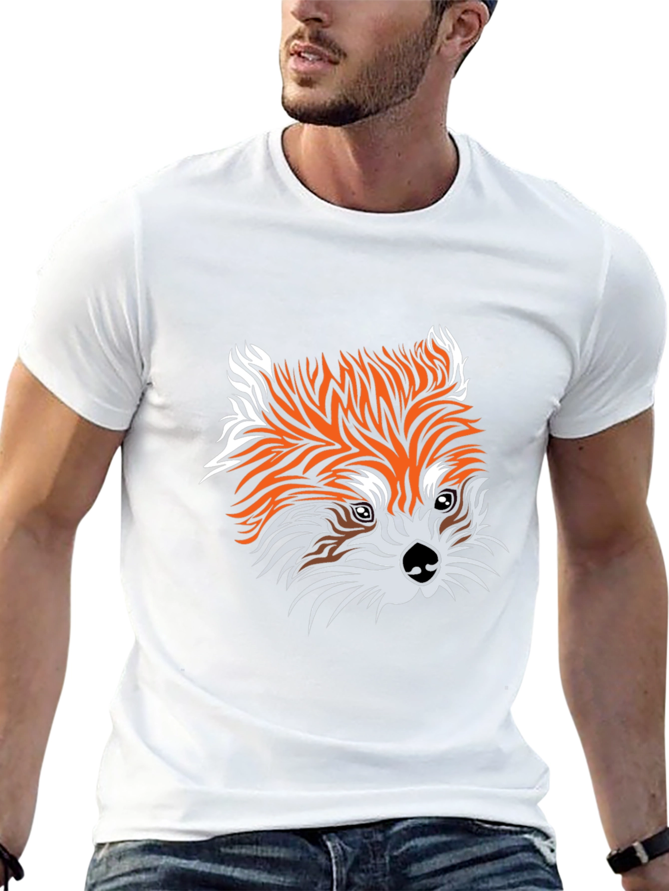 Fox Graphic Print Black Tee - Unisex