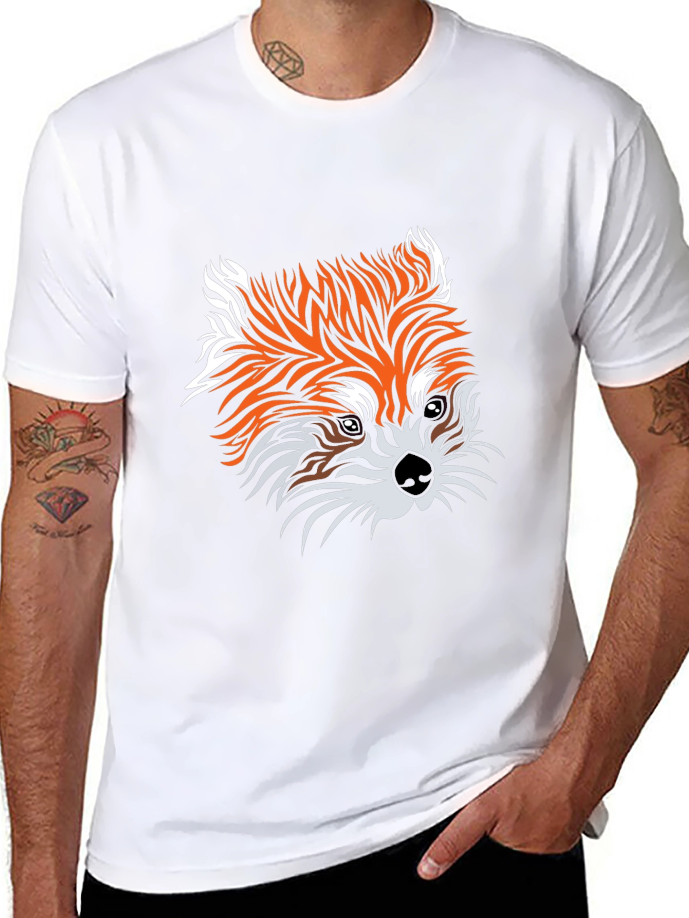 Fox Graphic Print Black Tee - Unisex