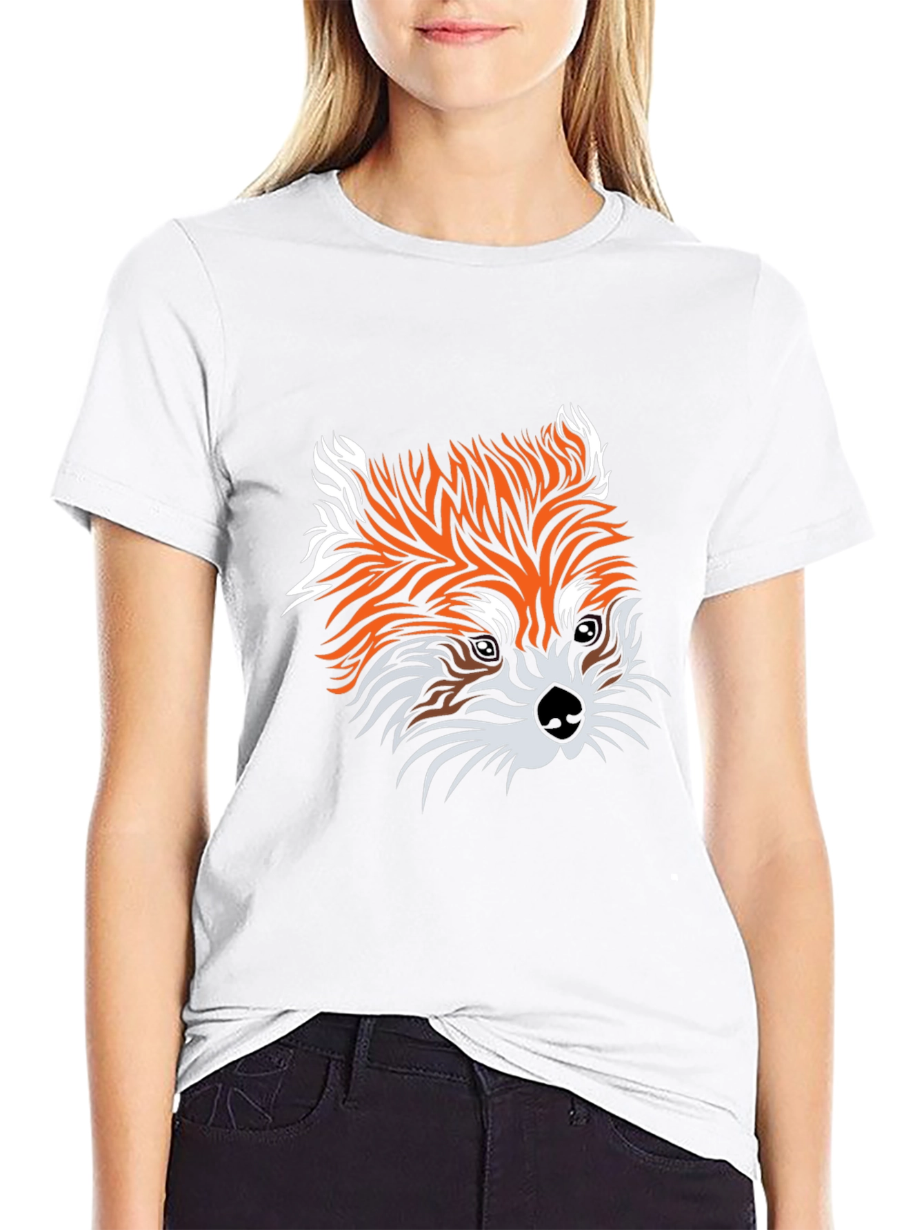 Fox Graphic Print Black Tee - Unisex