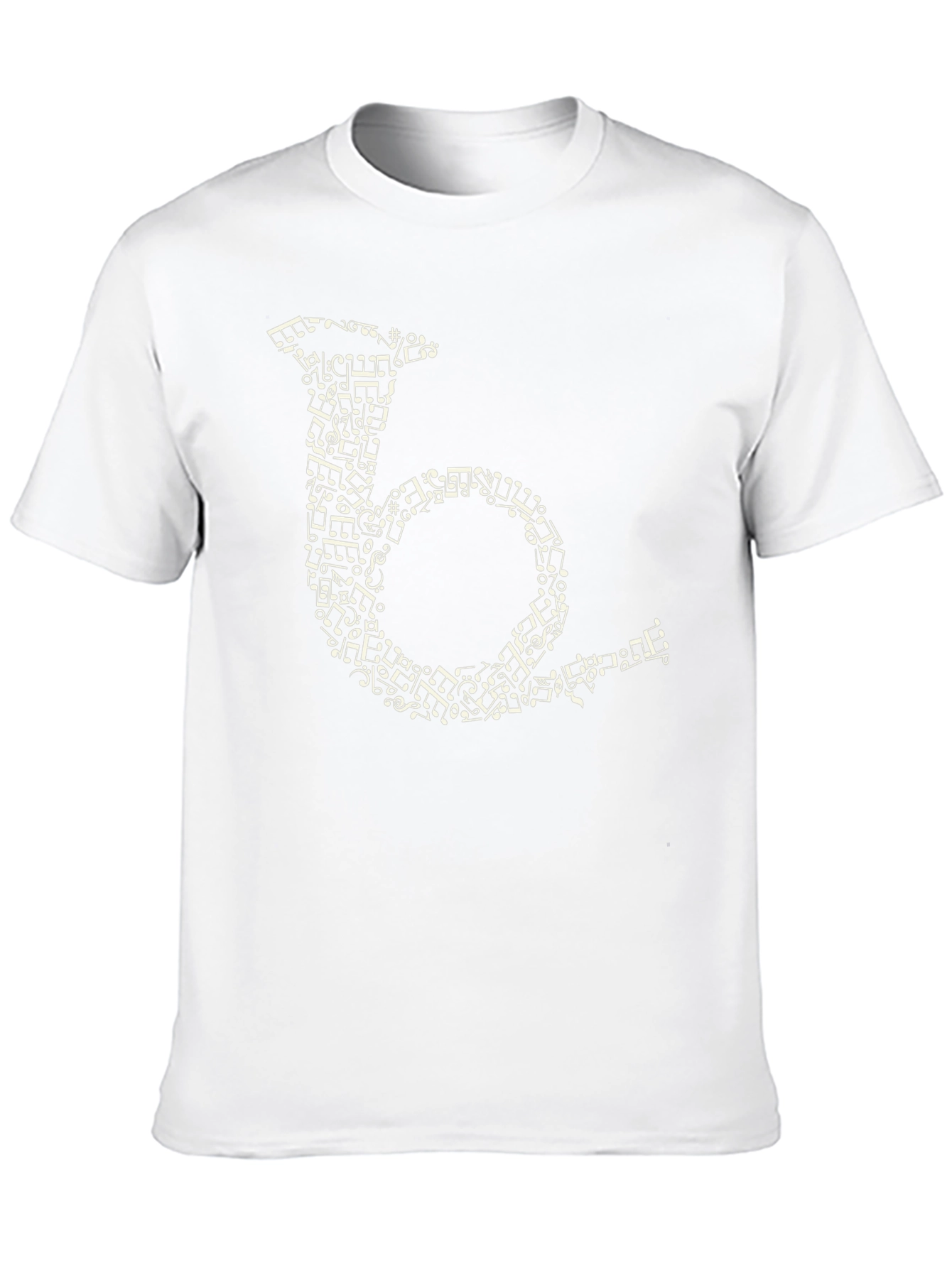 Musical Note French Horn Black T-Shirt
