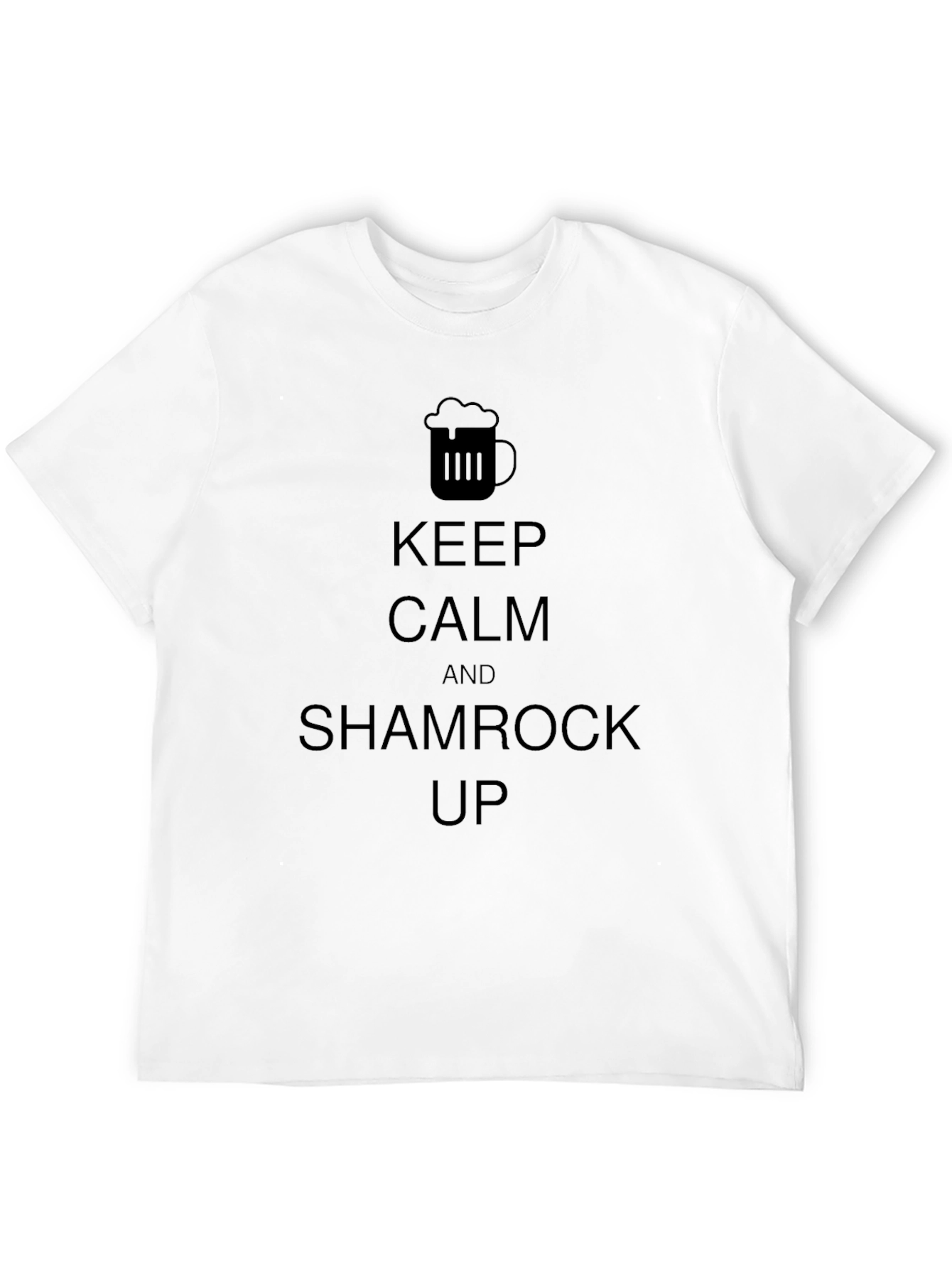 Keep Calm Shamrock Up Black Graphic T-Shirt