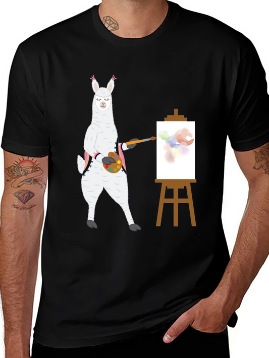 Llama Artist T-Shirt - Painter Alpaca Tee