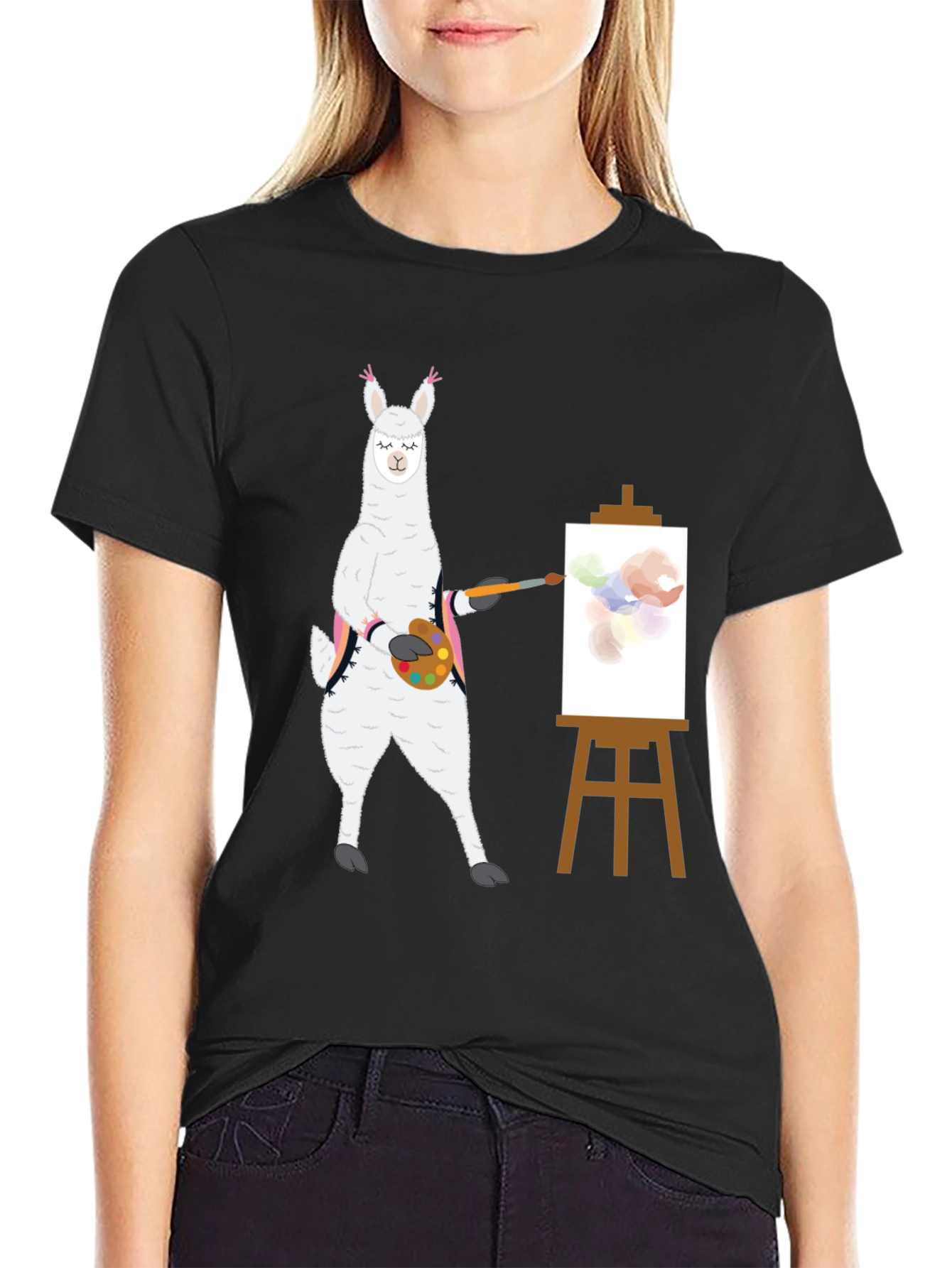 Llama Artist T-Shirt - Painter Alpaca Tee