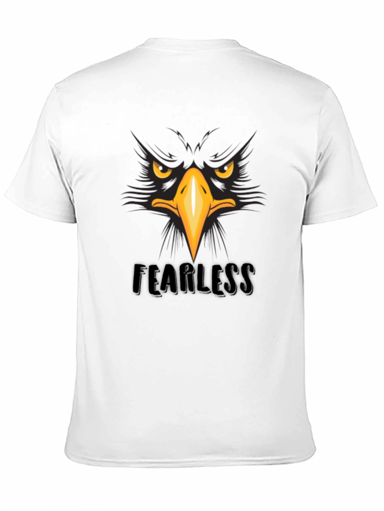 Fearless Eagle Graphic Tee - Black Cotton T-Shirt