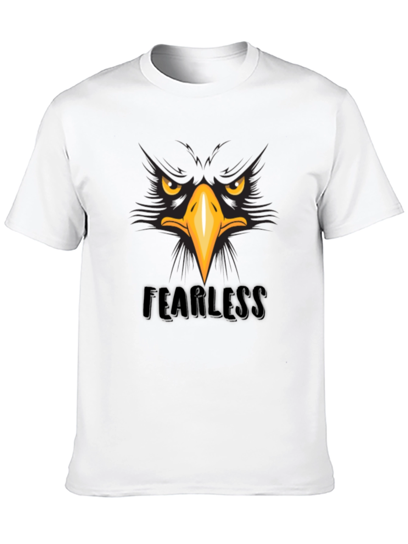 Fearless Eagle Graphic Tee - Black Cotton T-Shirt