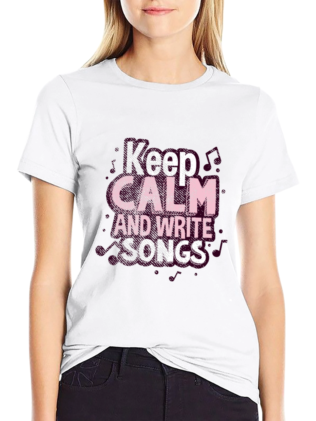Keep Calm and Write Songs Black T-Shirt